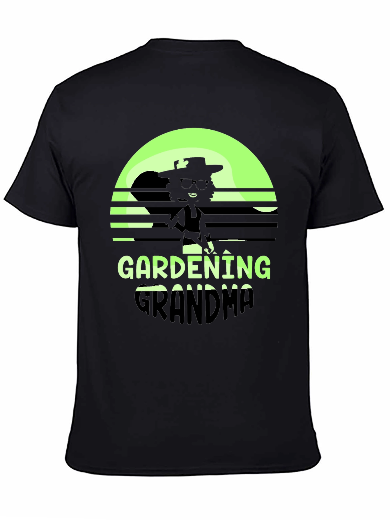 Black Gardening Grandma T-Shirt - Retro Style view 4