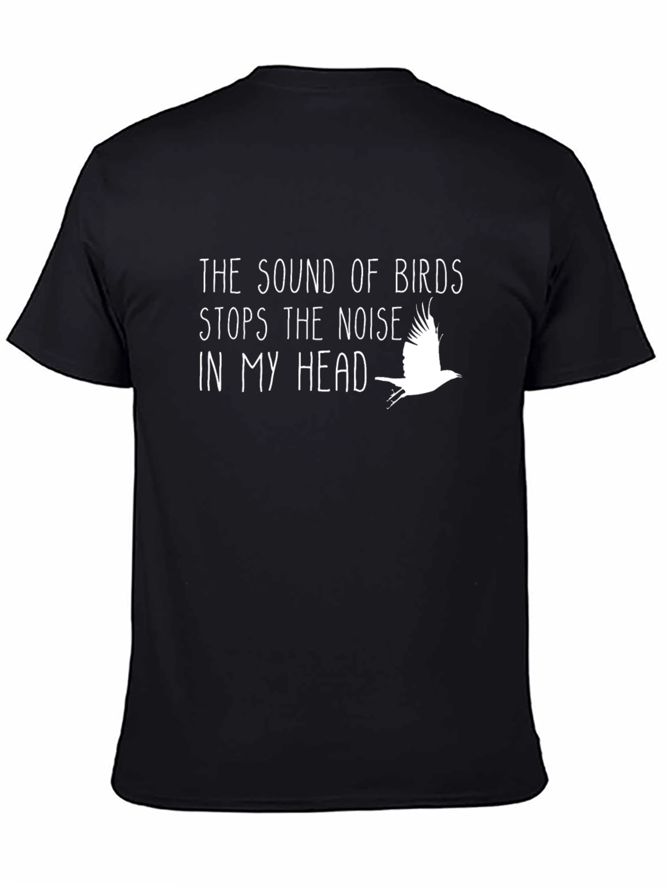 Black Sound of Birds Graphic Tee - Black Cotton T-Shirt view 4