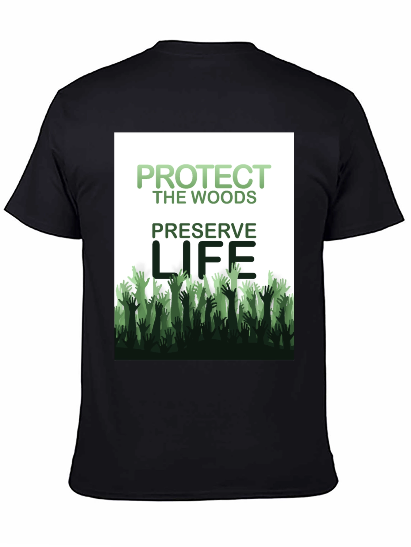 Black Protect the Woods, Preserve Life Graphic Tee view 4