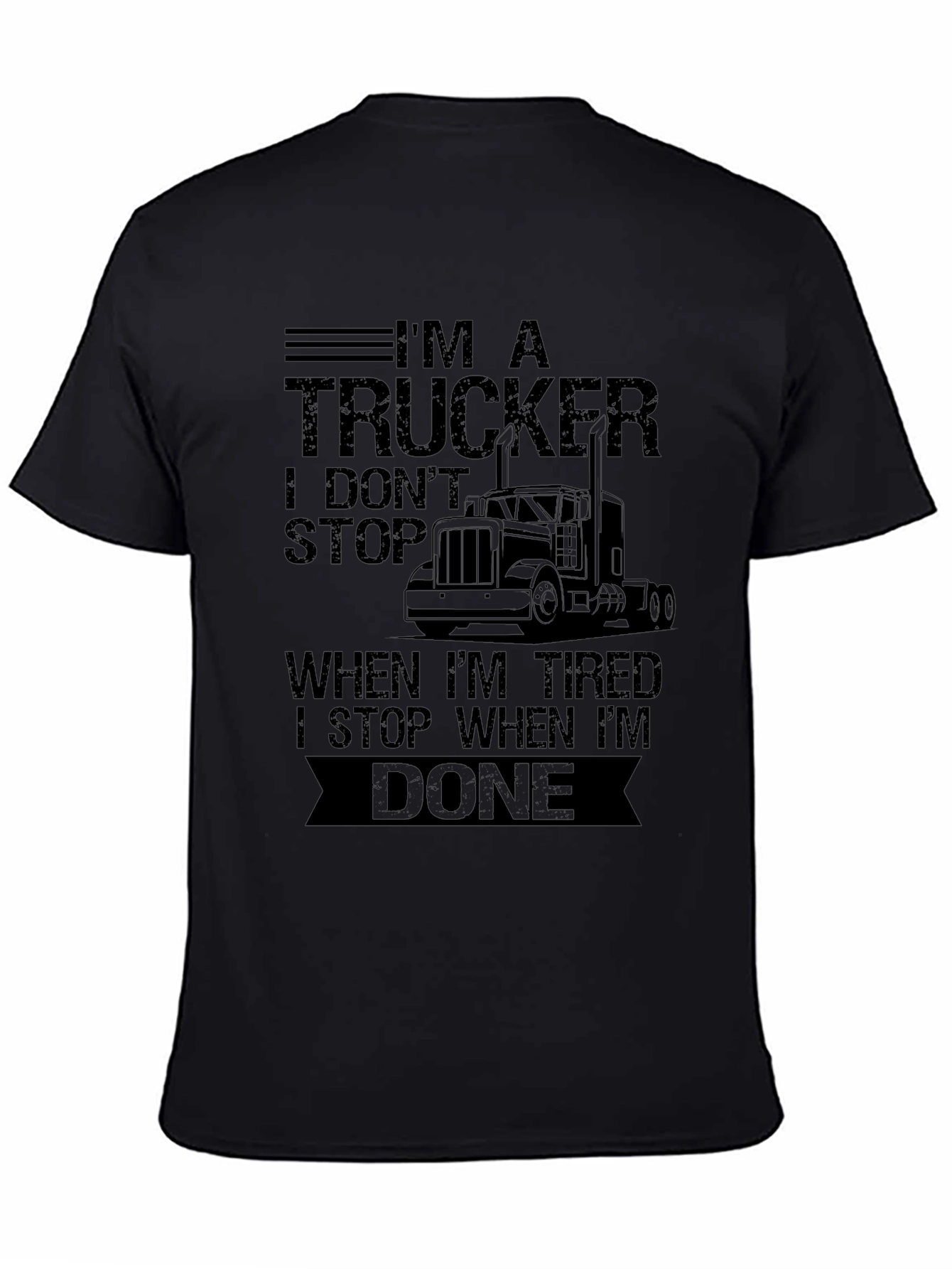 Black I'm A Trucker Graphic T-Shirt - Driver Apparel view 4