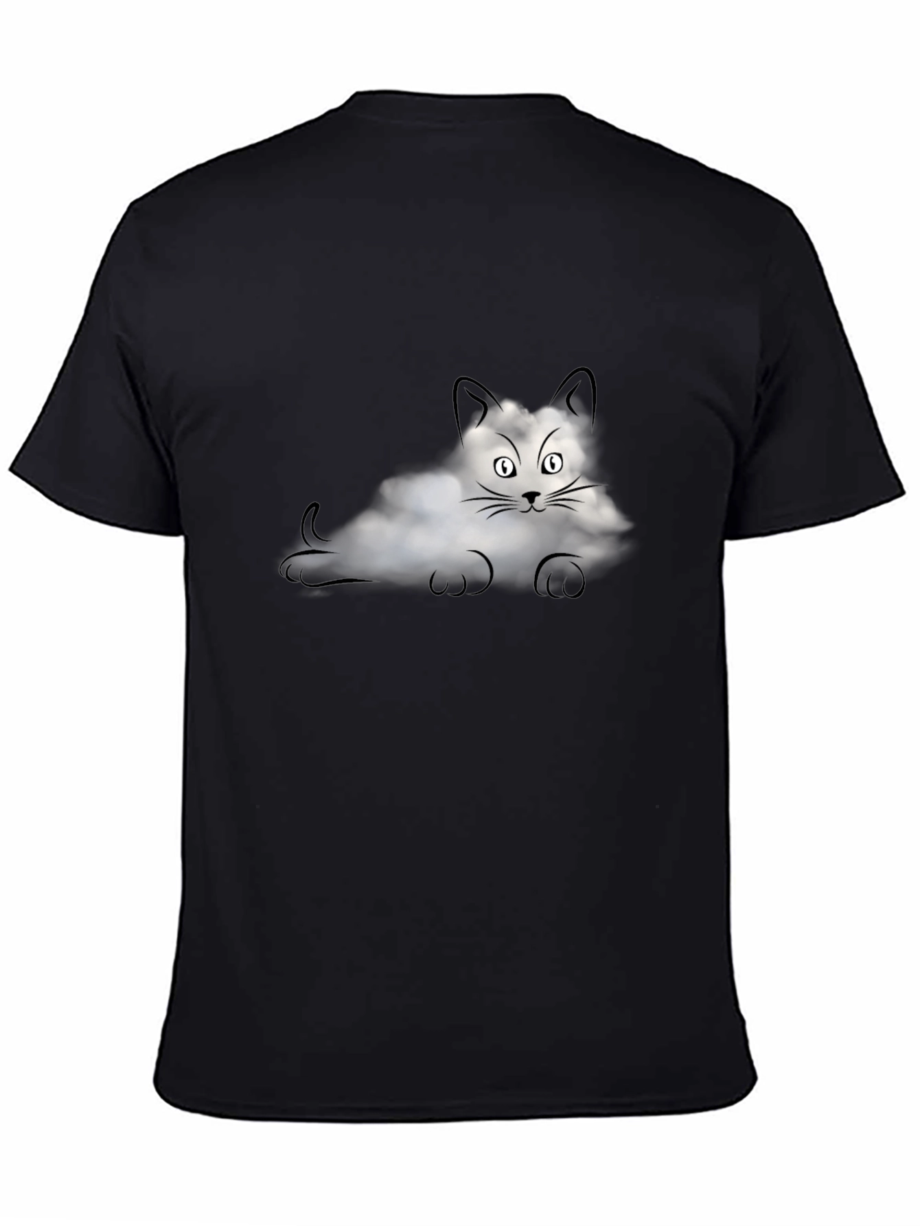 Black Cloud Cat Graphic T-Shirt - Black view 4