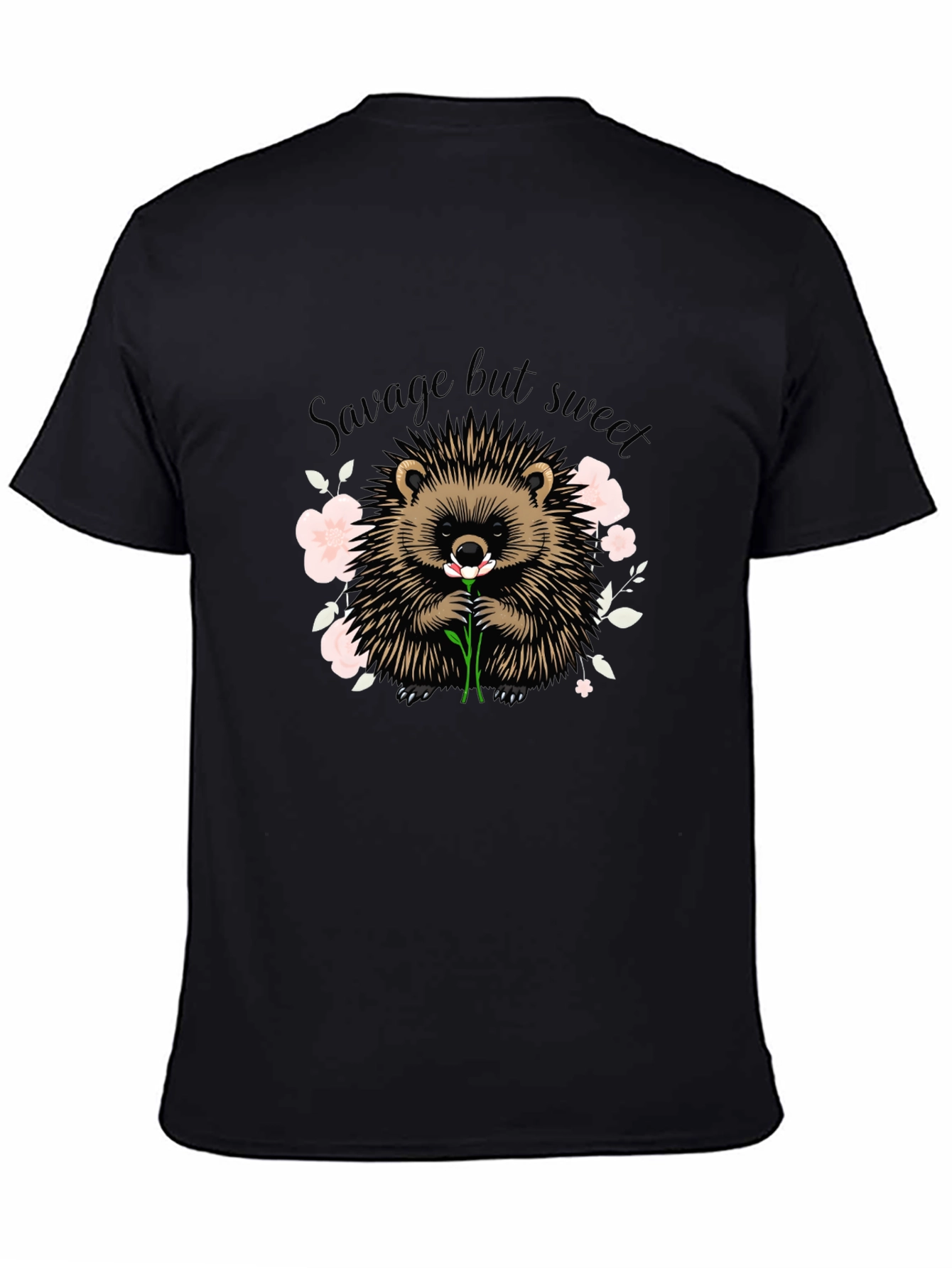 Black Savage But Sweet Hedgehog Graphic Tee view 4