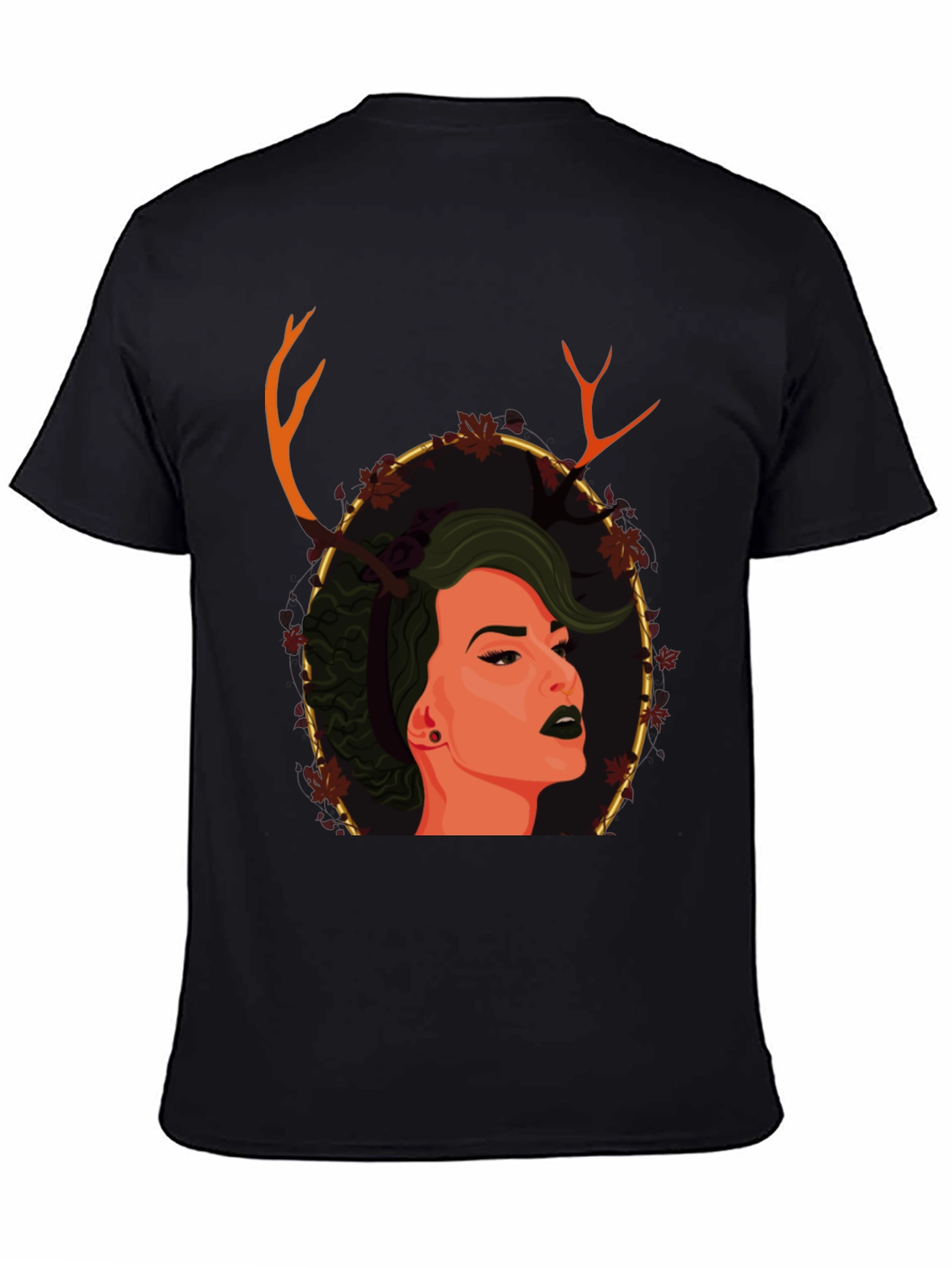 Black Antler Woman Graphic T-Shirt - Unique Design view 4