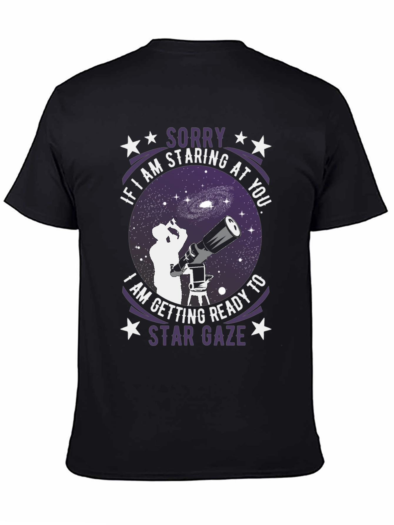 Black Star Gaze T-Shirt - Sorry If I'm Staring! view 4