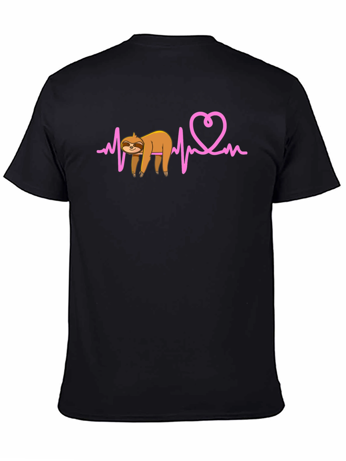 Black Sloth Heartbeat T-Shirt - Cute & Unique Design! view 4