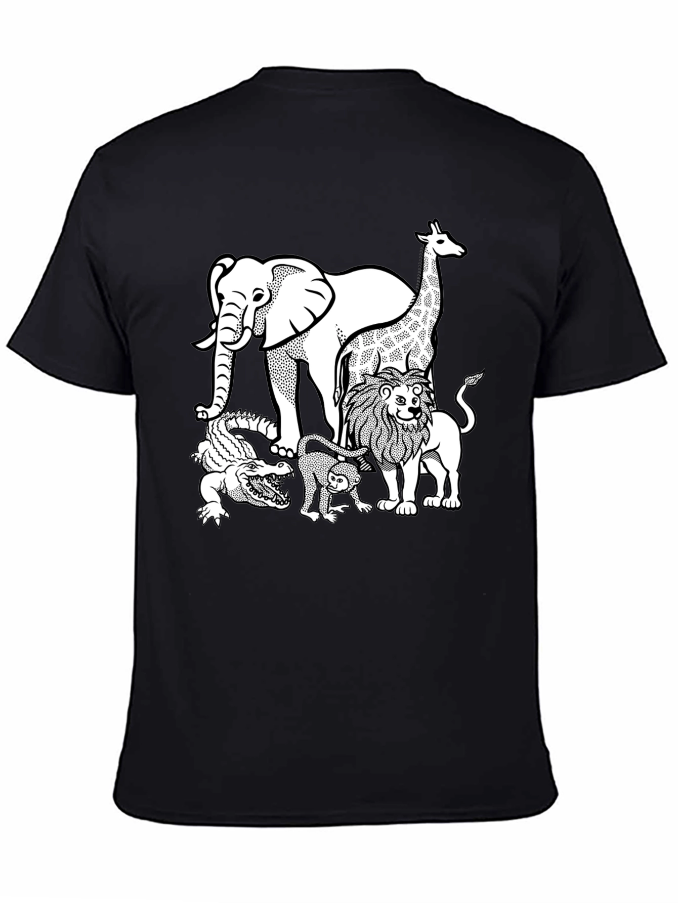 Black Safari Crew Neck Graphic Tee - Black view 4