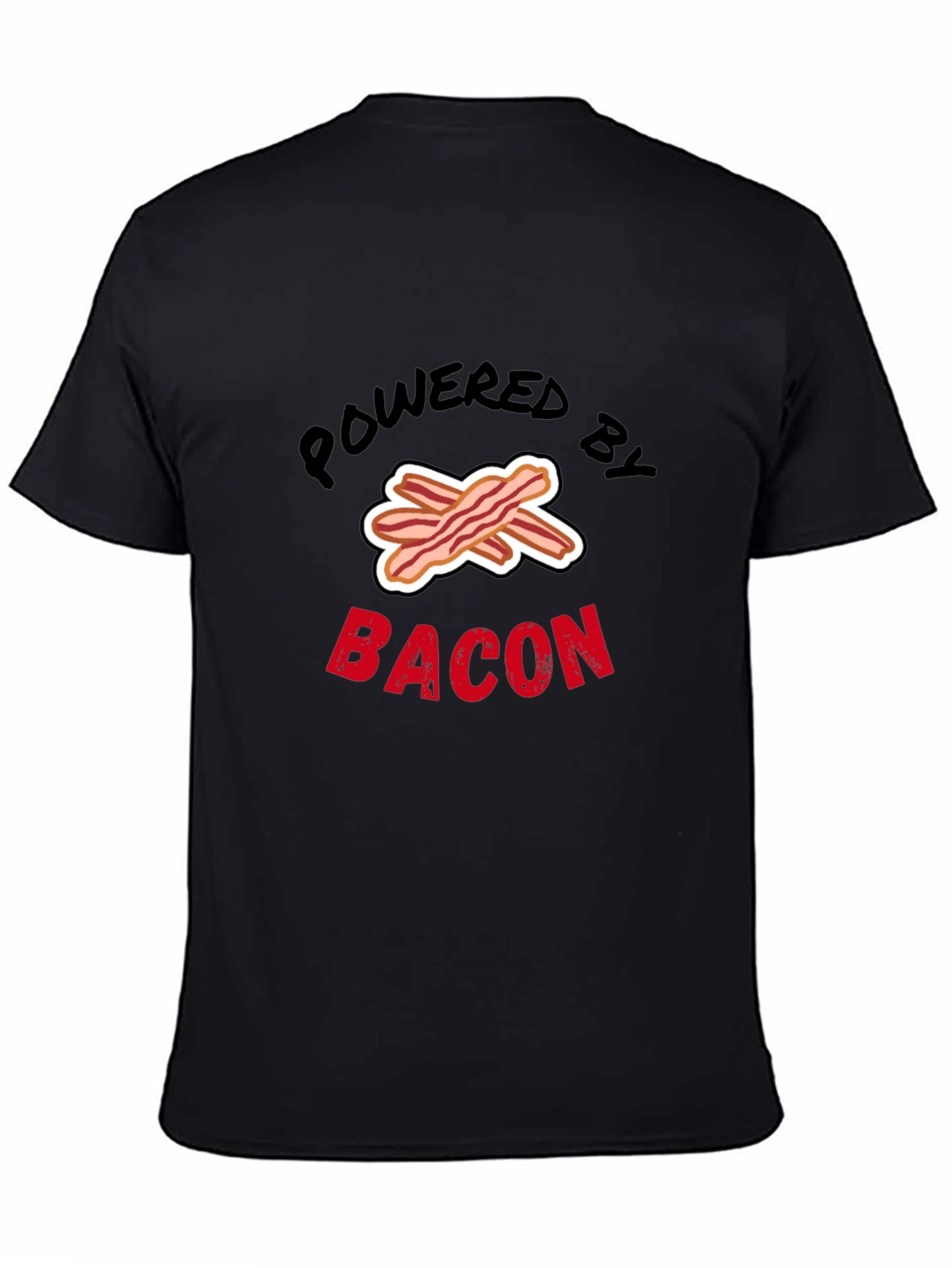 Black Powered by Bacon Graphic Tee - Black view 4