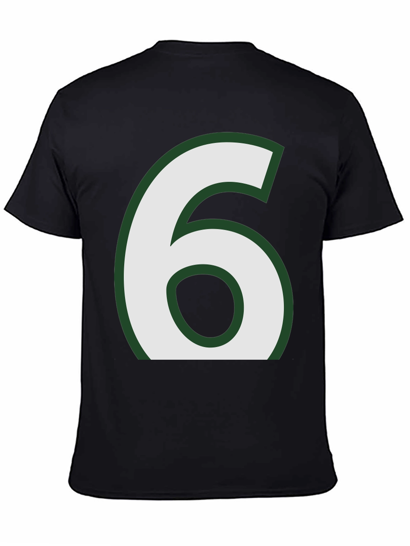 Black Number 6 Graphic Tee - Black Cotton Blend view 4