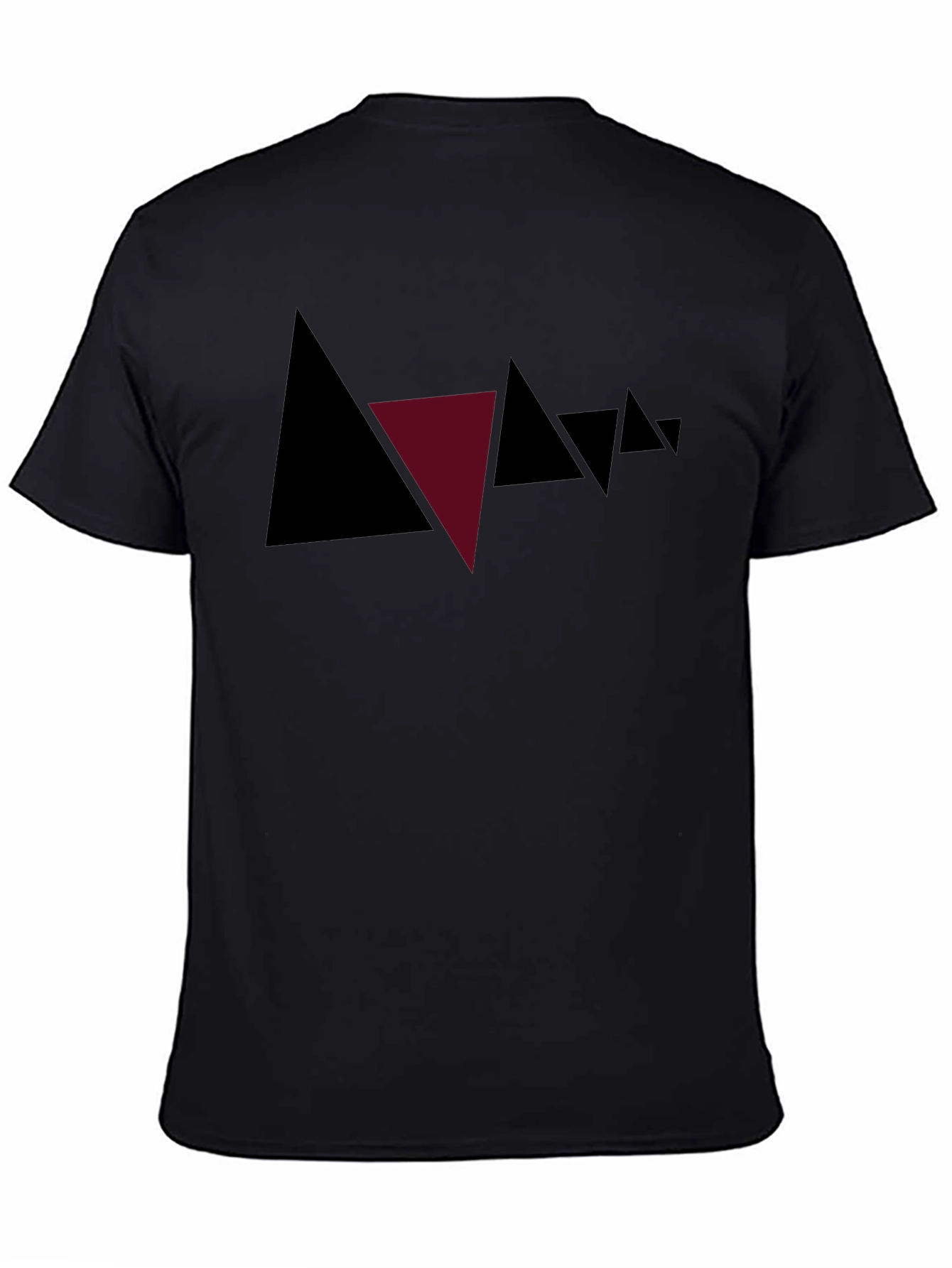 Black Abstract Triangle Graphic Tee - Modern Style view 4