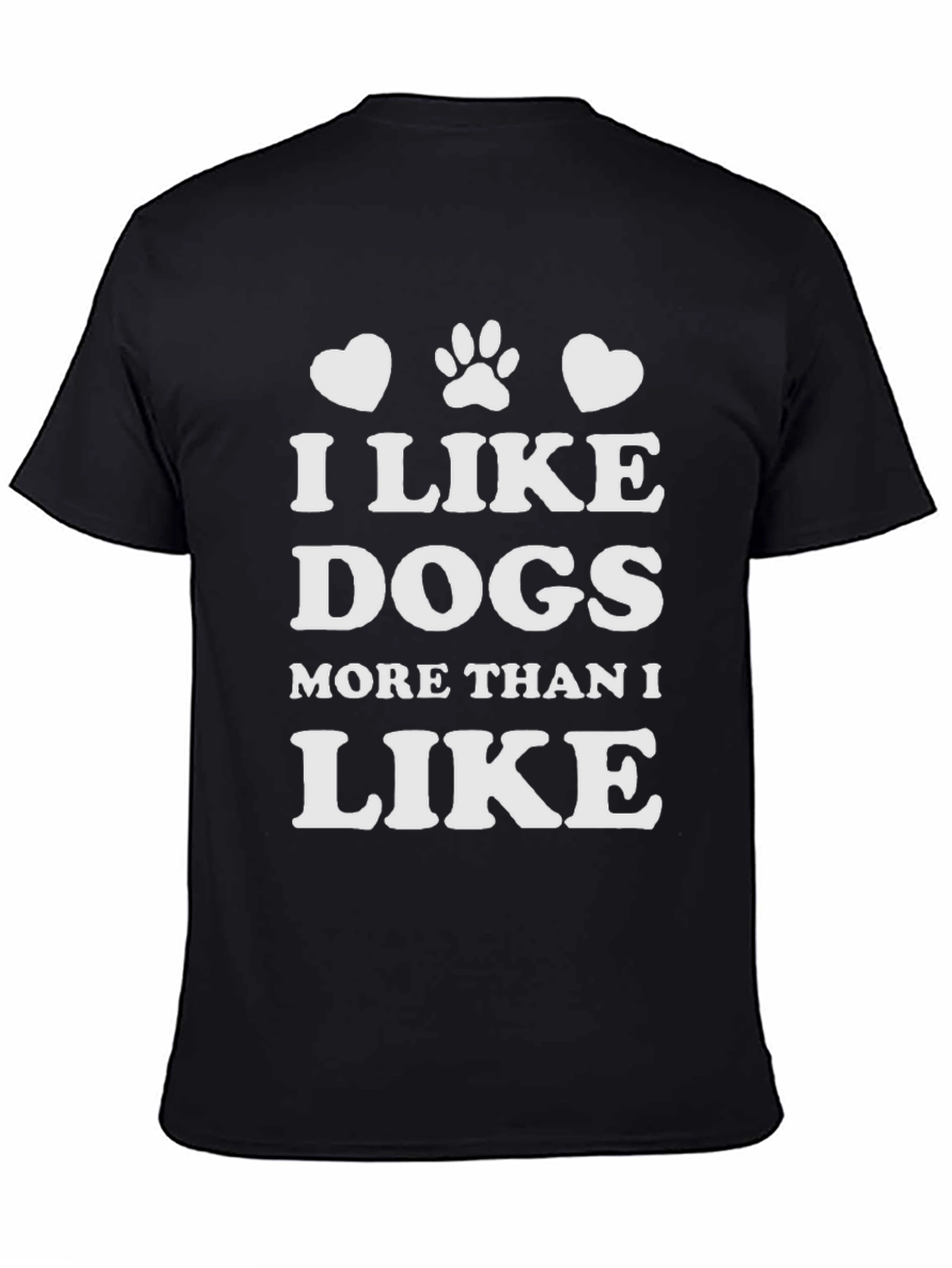 Black I Like Dogs T-Shirt - Black Cotton Blend view 4
