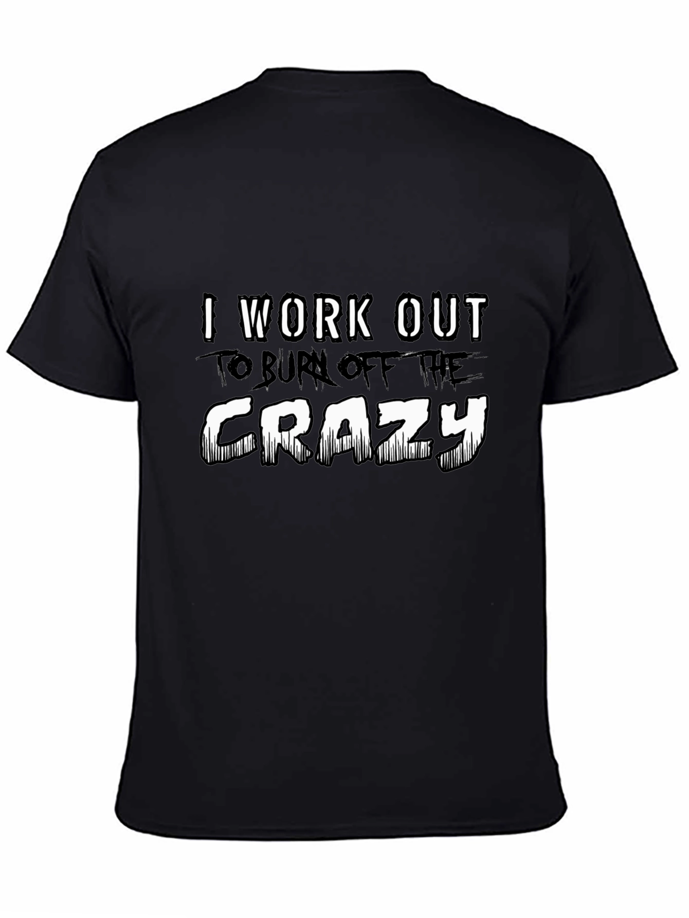 Black Workout Crazy Burnout Graphic Tee - Black view 4
