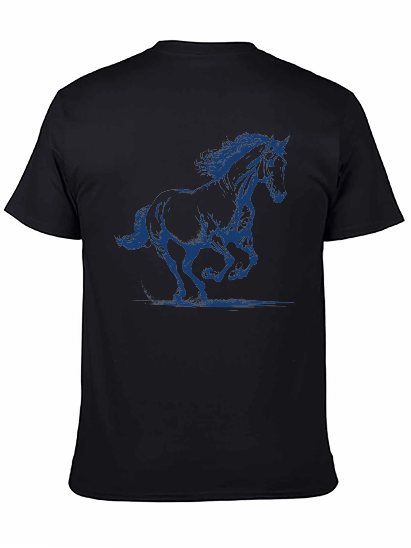 Black Horse Graphic Black T-Shirt view 4