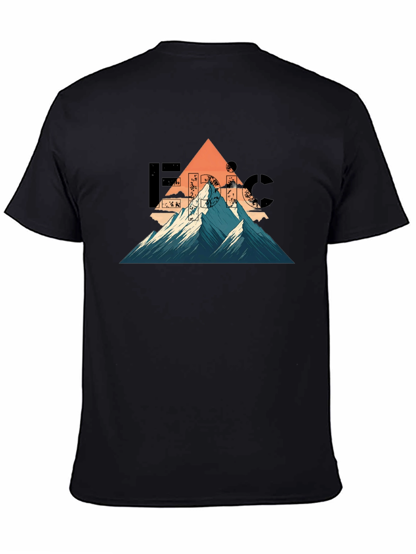 Black Epic Mountain Graphic T-Shirt - Adventure Ready view 4