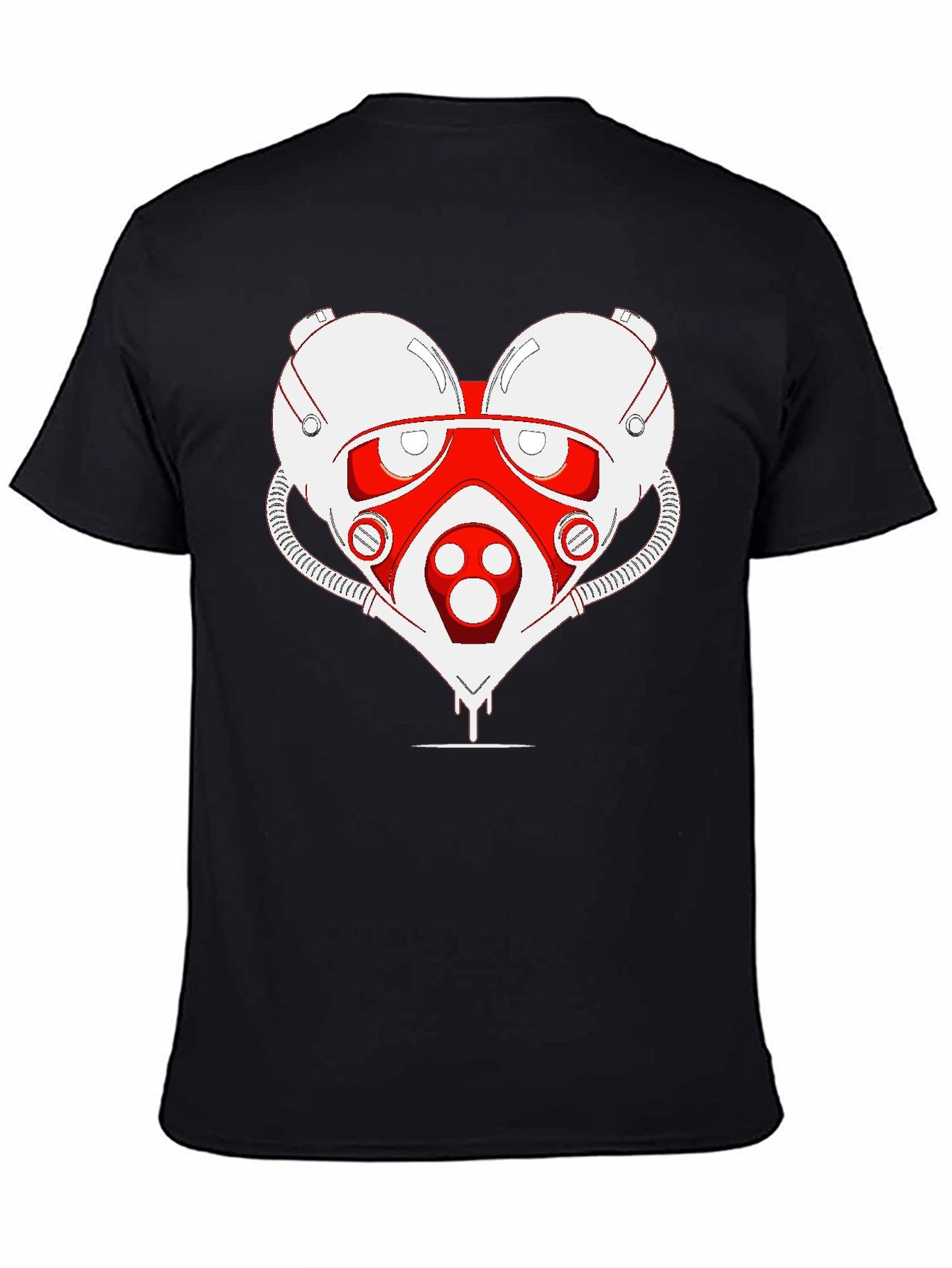 Black Sci-fi Heart T-Shirt - Unique Graphic Tee view 4