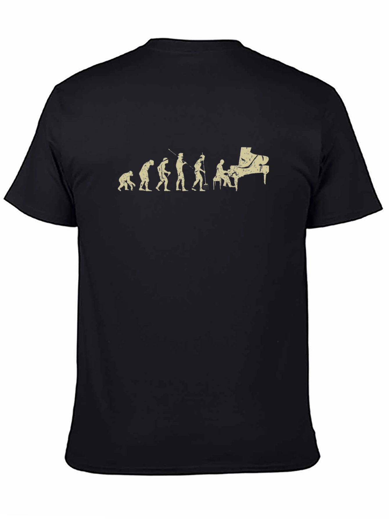 Black Evolution of Piano T-Shirt - Music Lover Tee view 4