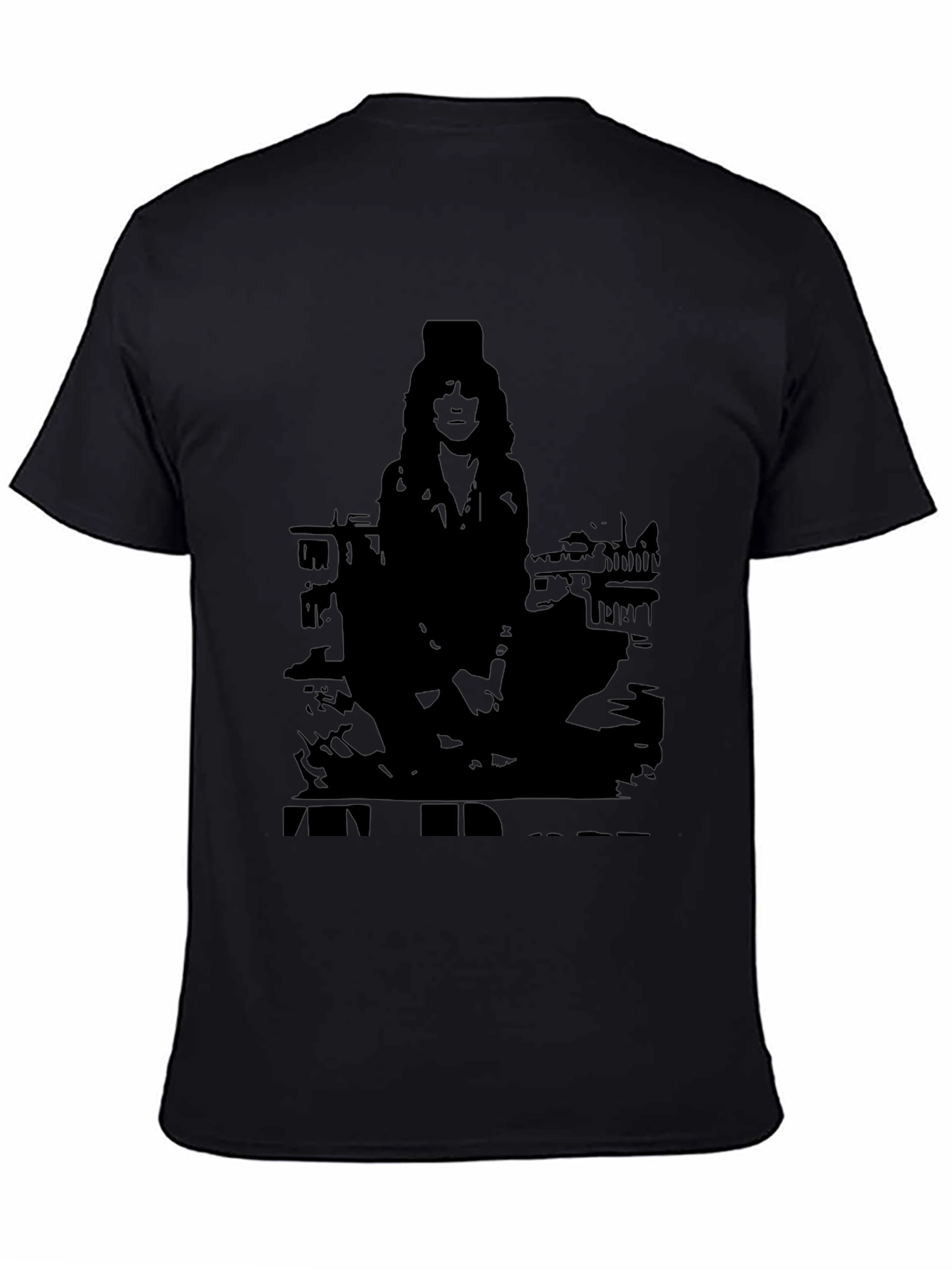 Black Black Graphic Tee - Patti Smith Silhouette Design view 4