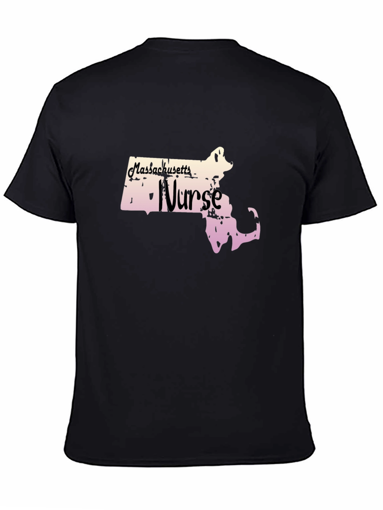 Black Massachusetts Nurse T-Shirt view 4