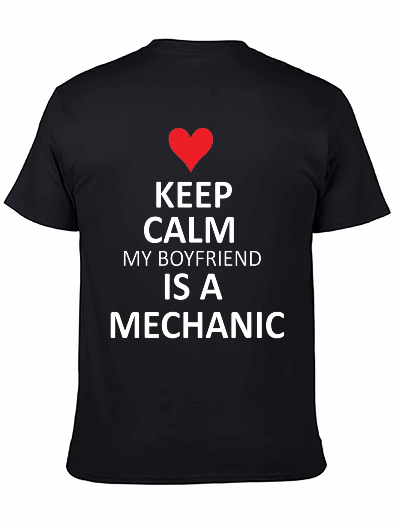 Black Keep Calm Boyfriend Mechanic Tee - Black view 4