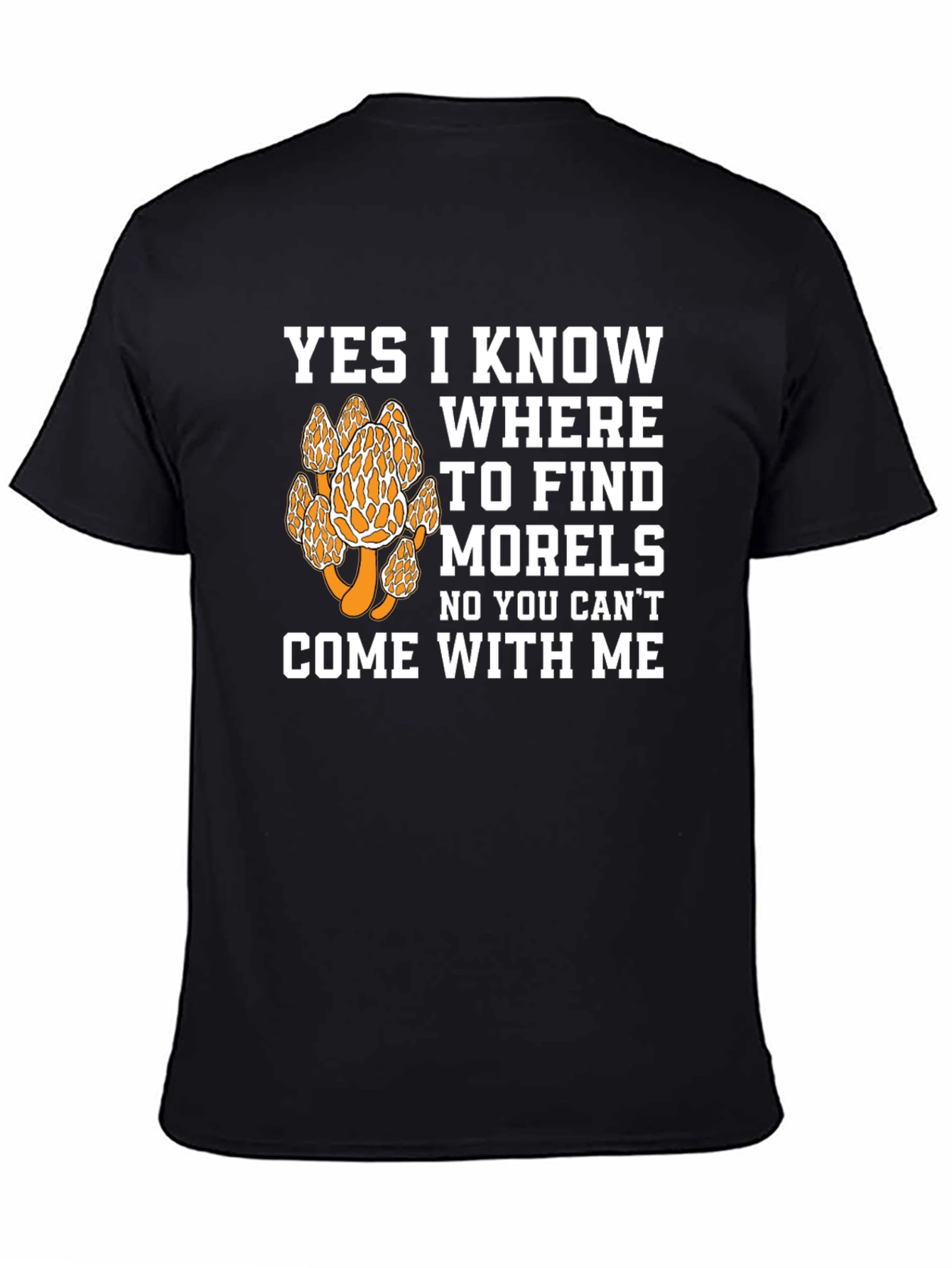 Black Morel Mushroom Hunting T-Shirt view 4