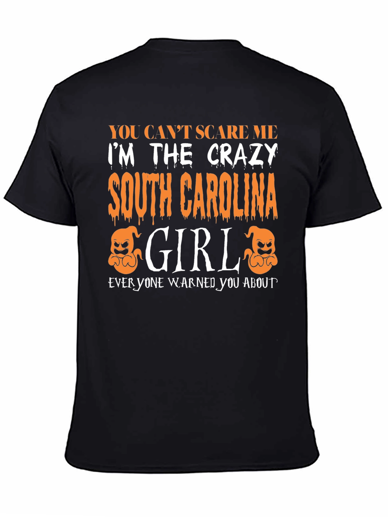 Black Crazy South Carolina Girl T-Shirt Halloween Tee view 4