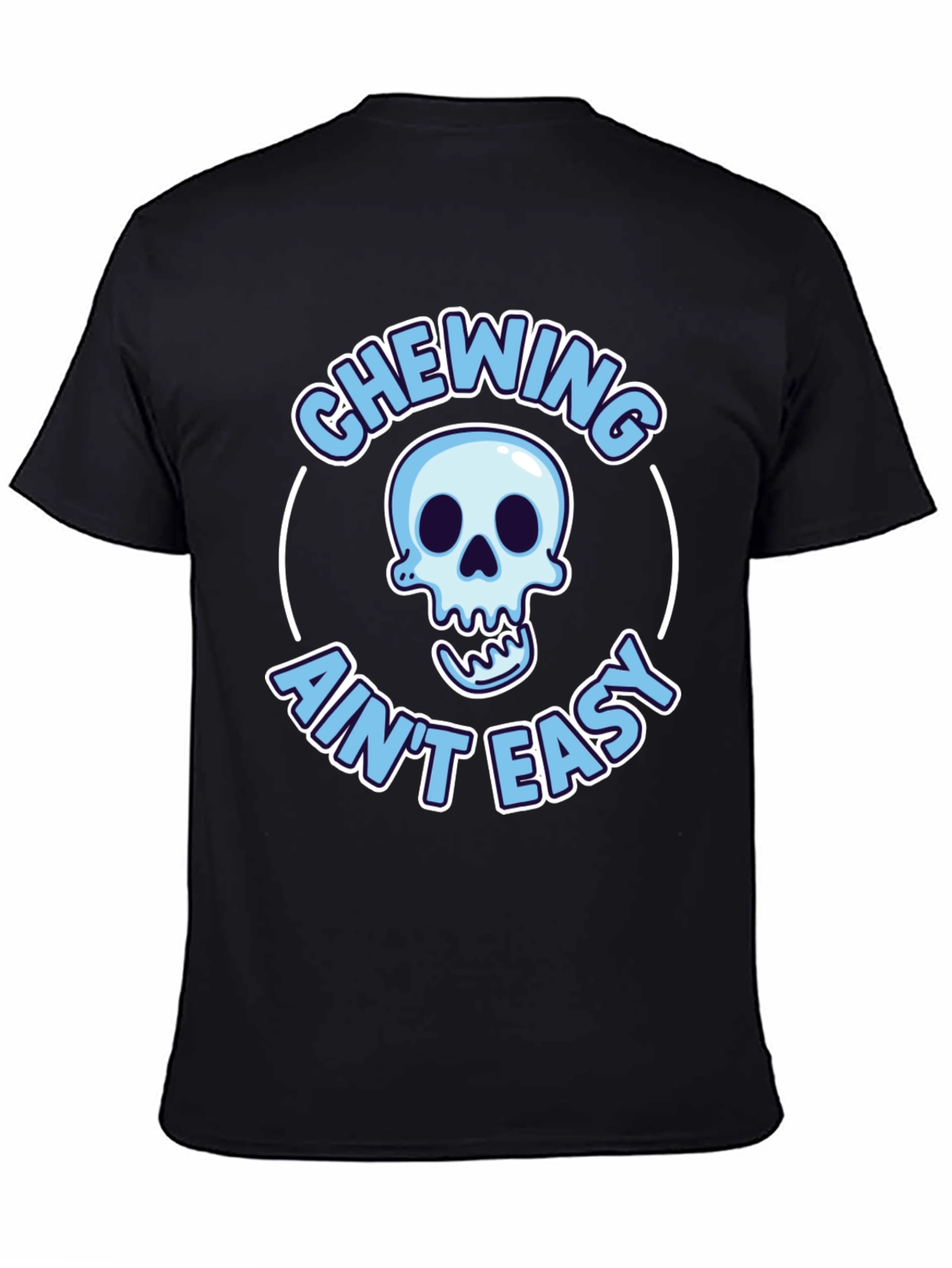 Black Chewing Ain't Easy Skeleton Graphic Tee view 4