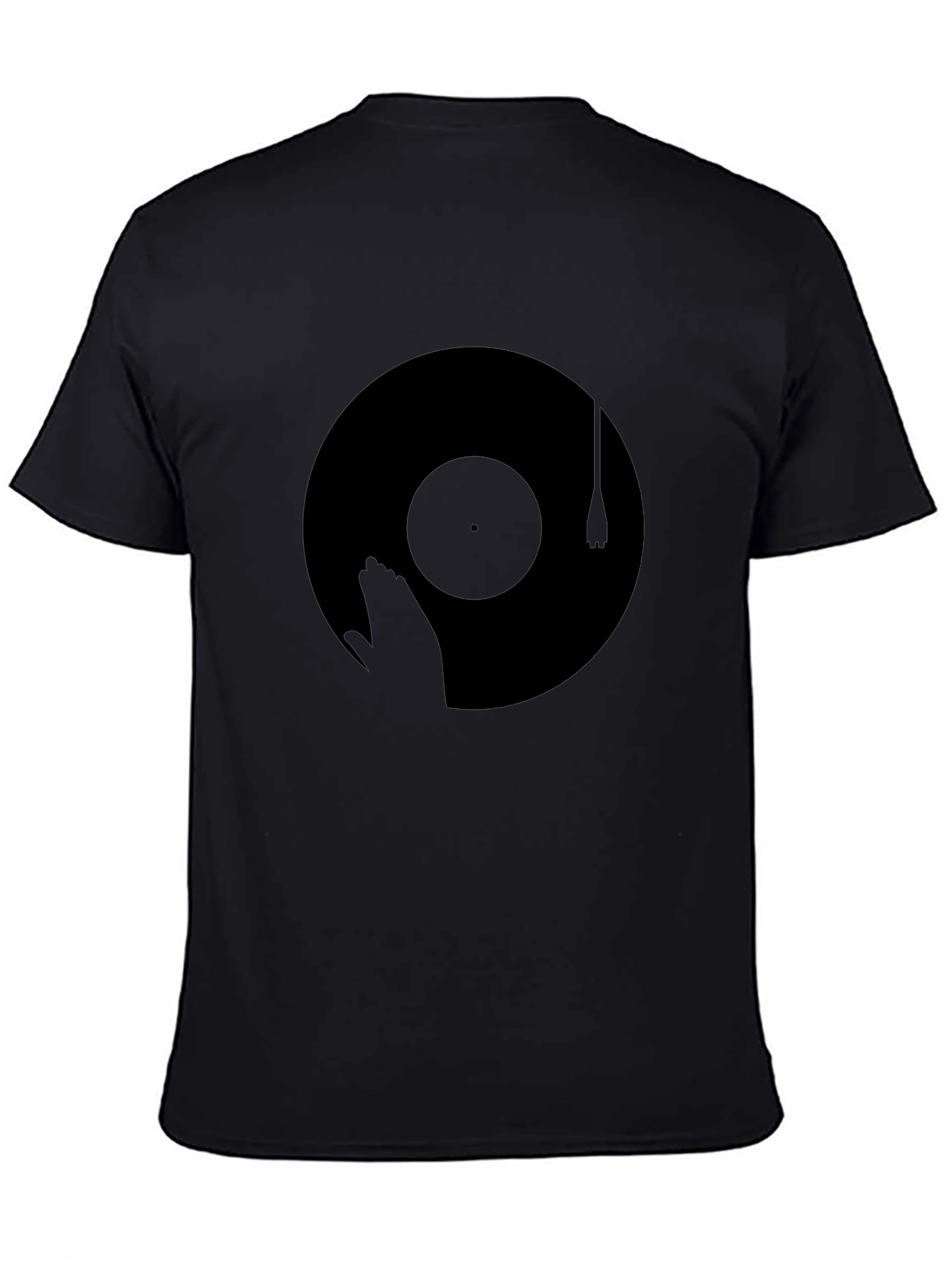 Black Vinyl Record Graphic Tee - Retro Music Lover T-Shirt view 4
