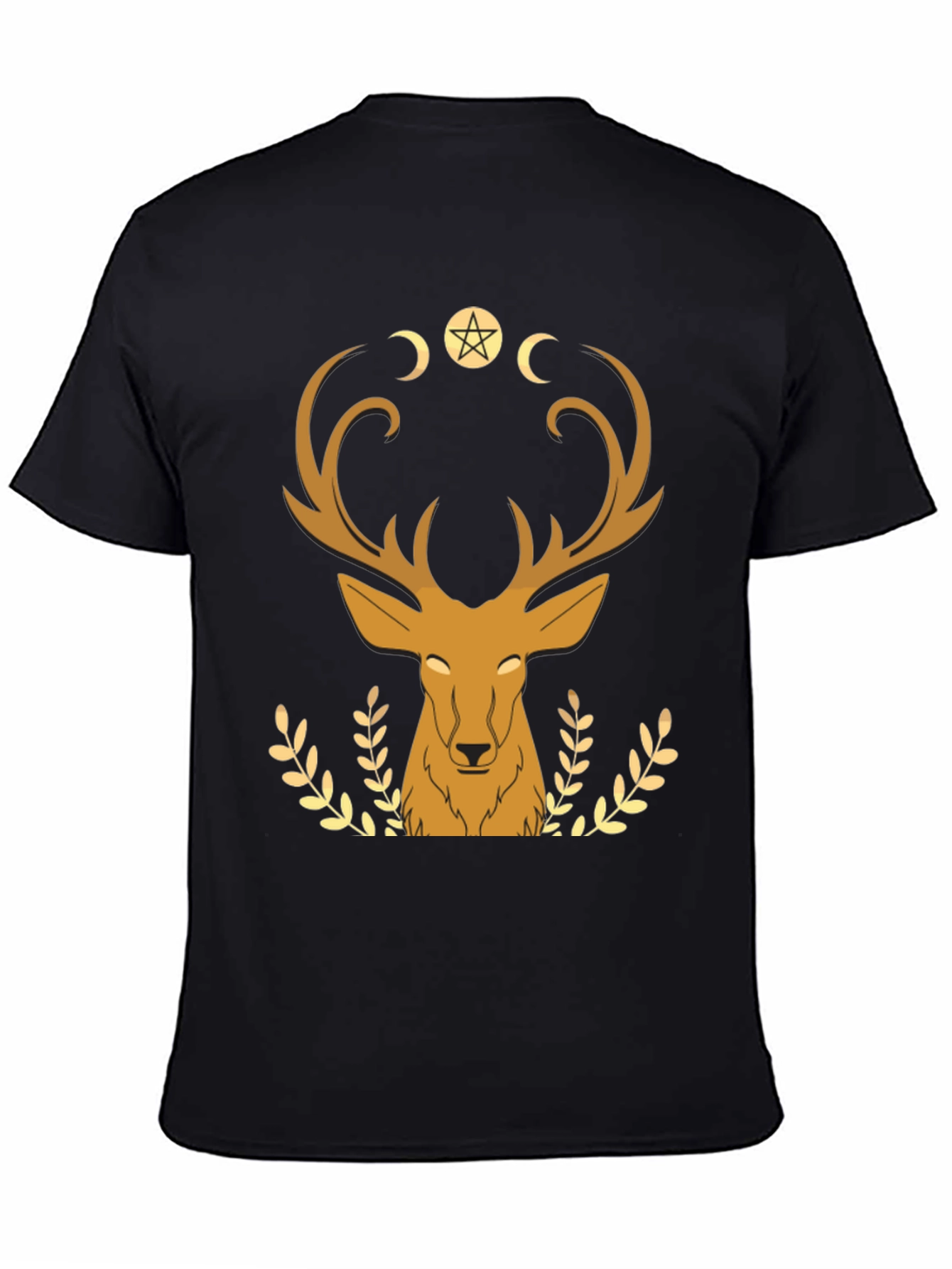 Mystical Deer Graphic Tee - Black T-Shirt - 4