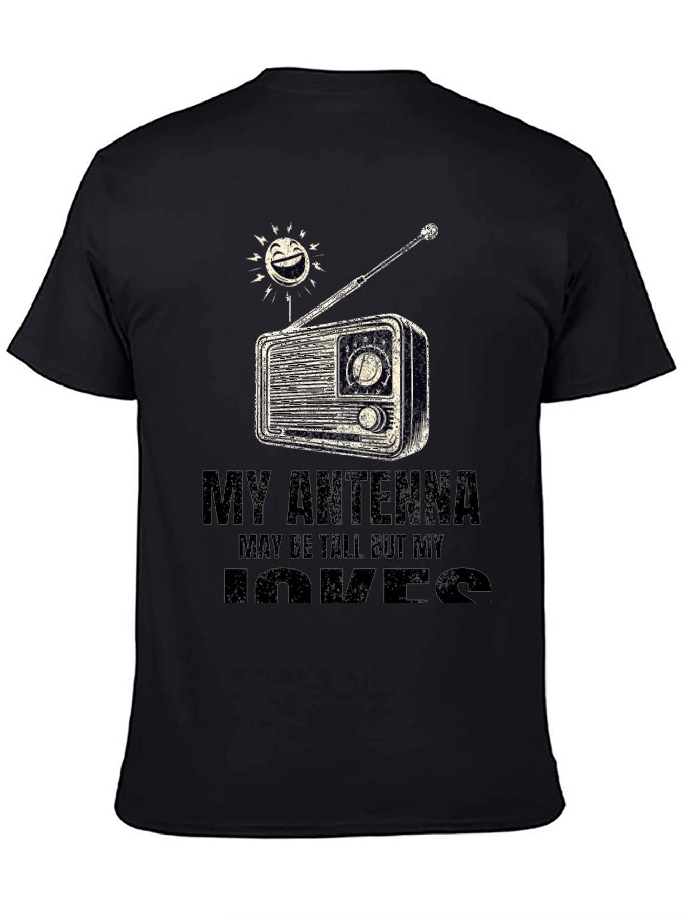 Black Antenna Radio T-Shirt - Funny Shortwave Radio Ham Tee view 4
