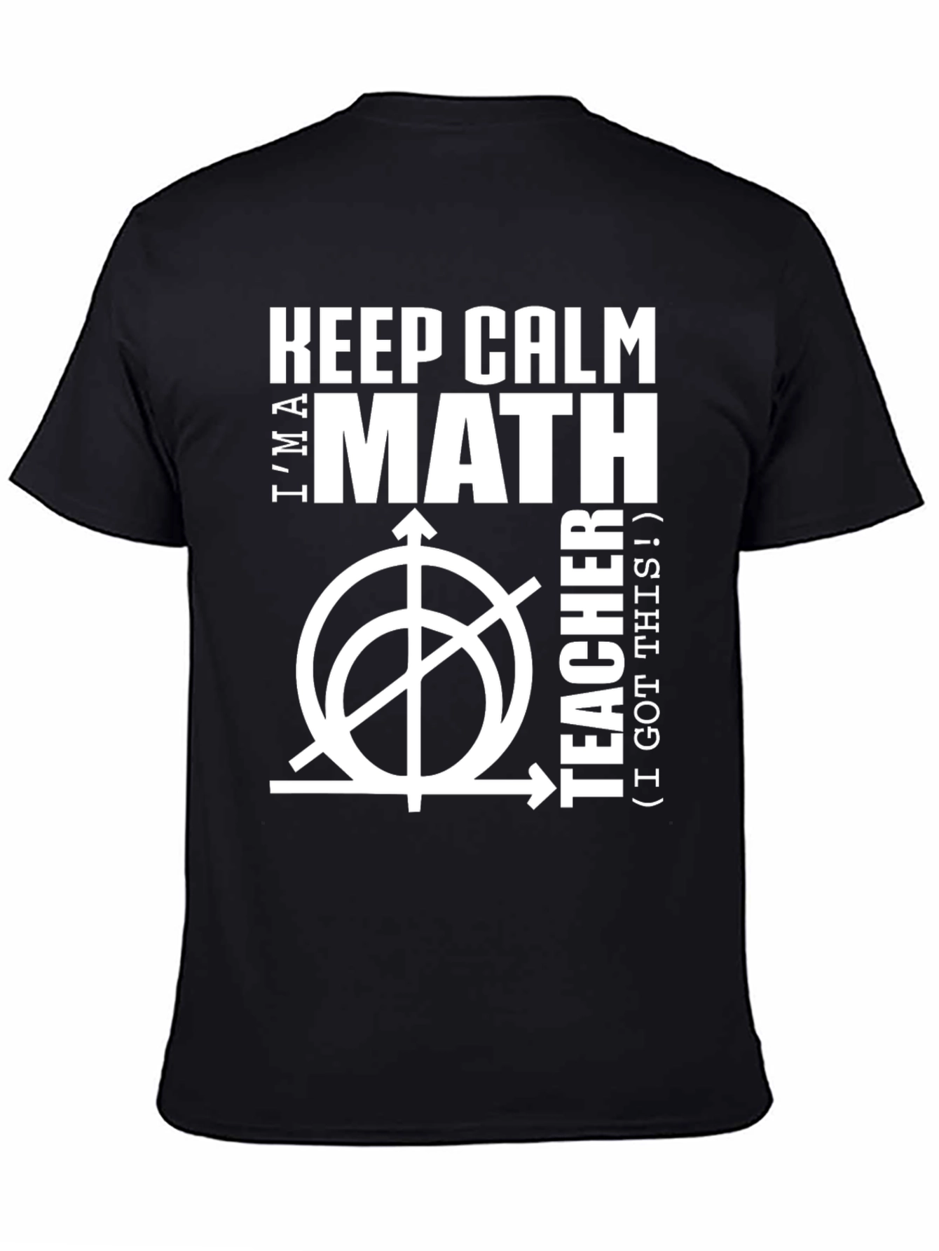 Black Keep Calm I'm A Math Teacher T-Shirt view 4