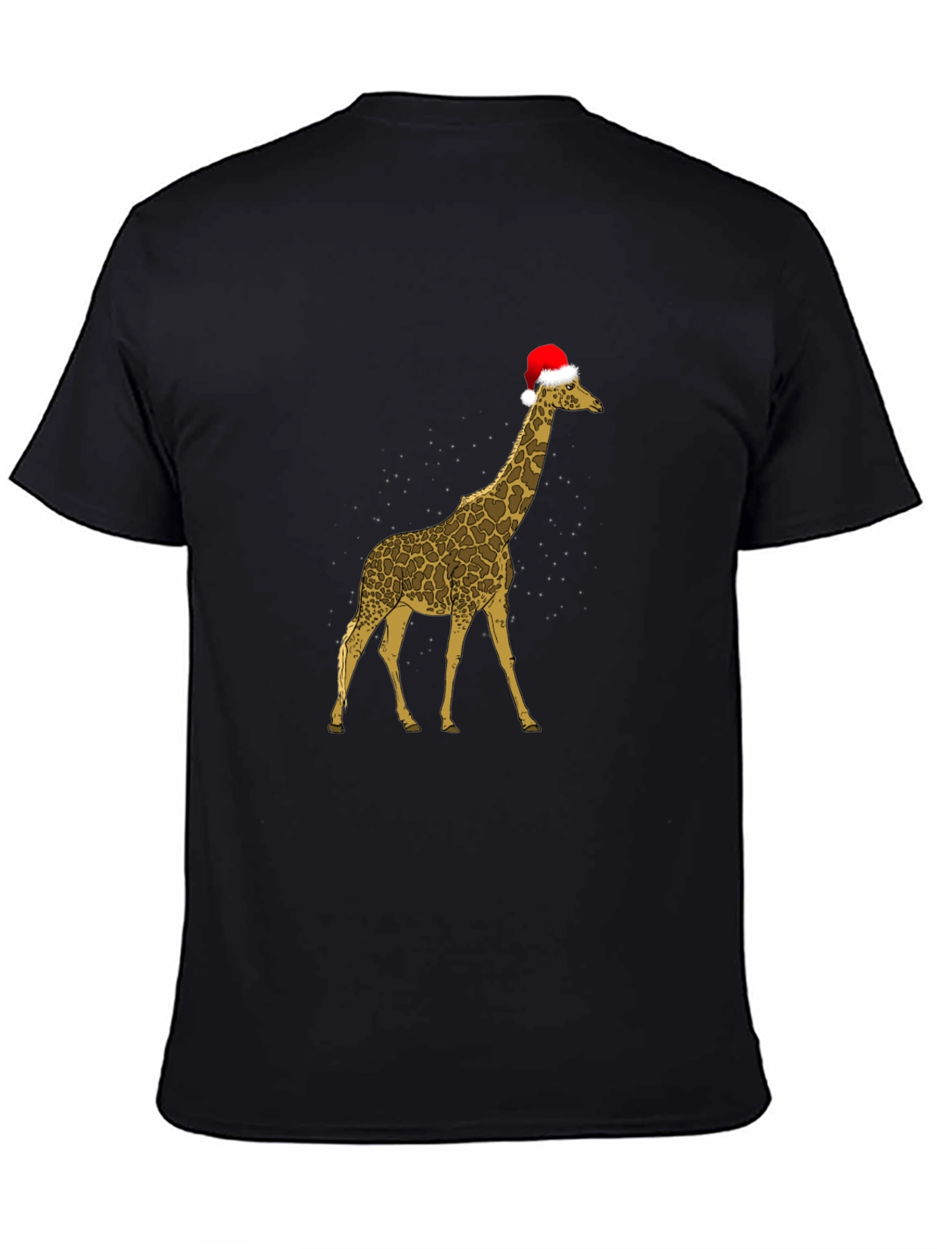 Black Festive Giraffe Tee - Christmas Holiday Apparel view 4