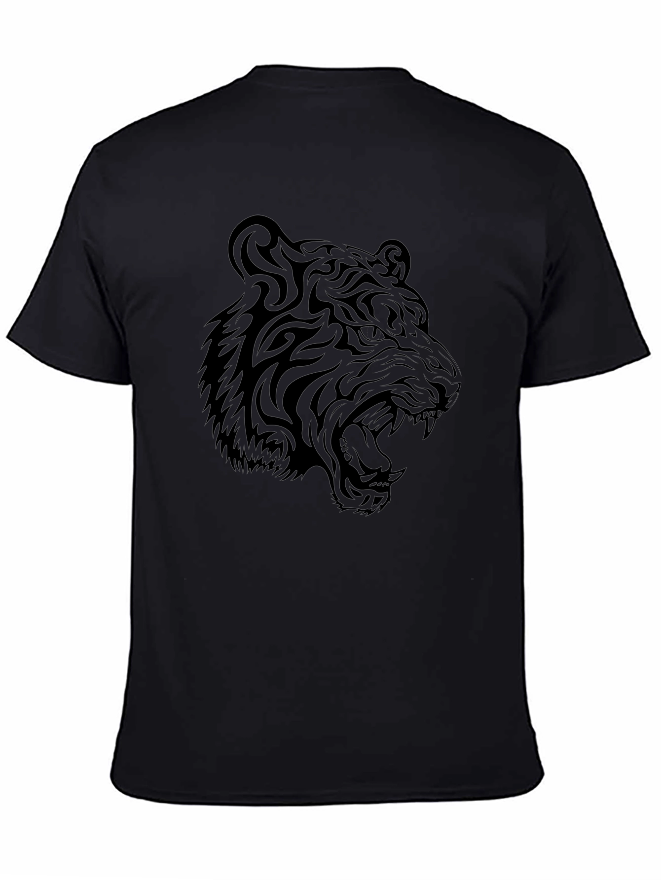 Black Tiger Graphic Black T-Shirt view 4