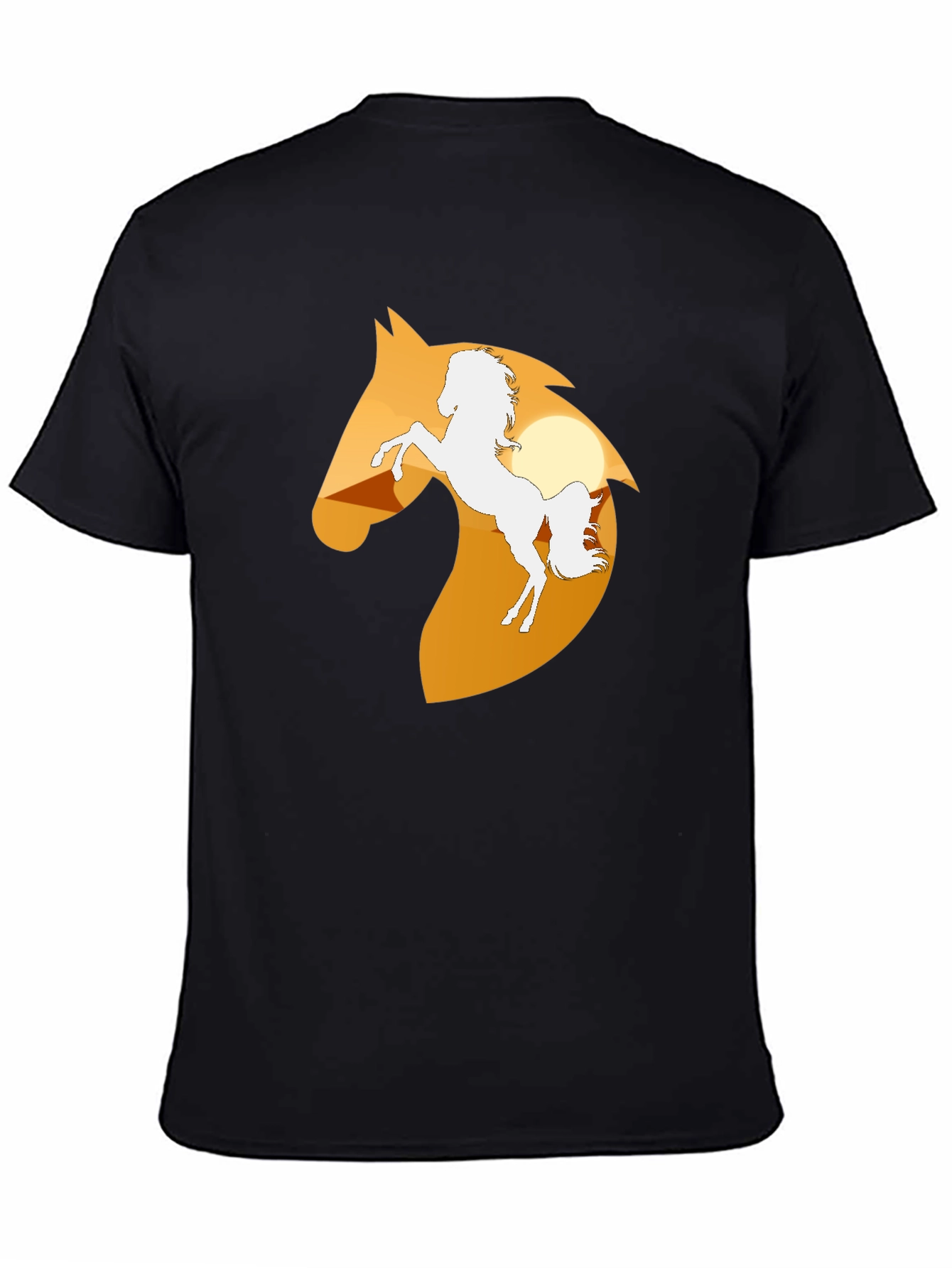 Black Horse Silhouette Graphic Tee - Black view 4