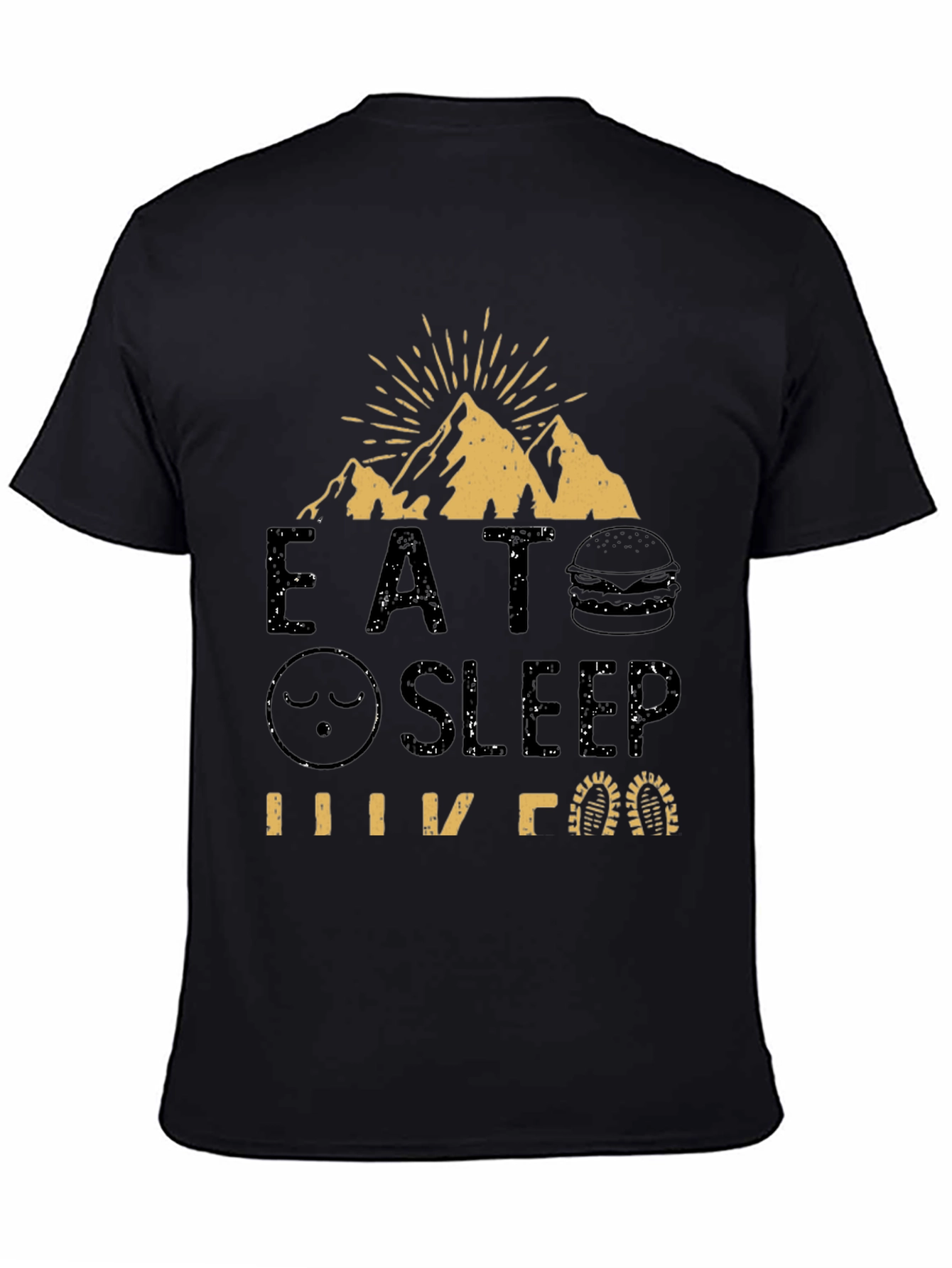 Black Eat Sleep Hike T-Shirt - Adventure Tee view 4