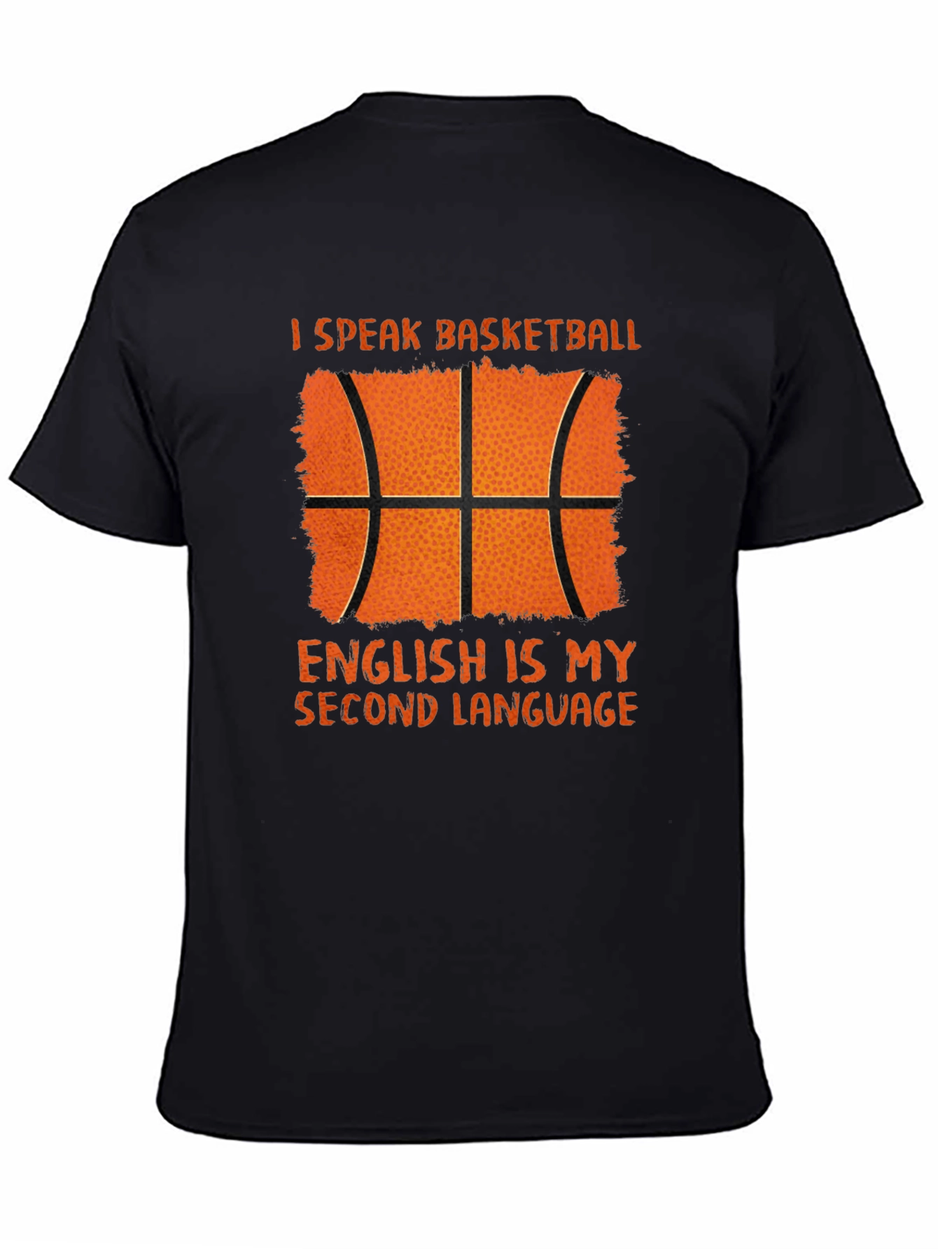 Black Basketball Second Language Graphic T-Shirt view 4