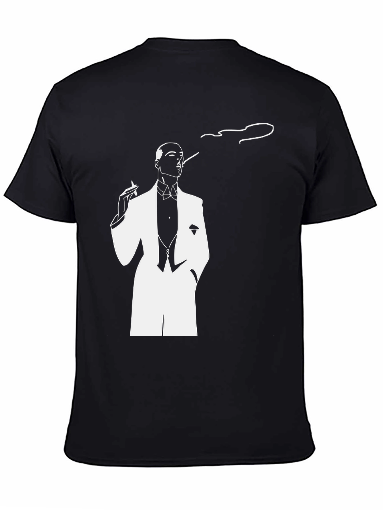 Black Dapper Smoker Graphic Tee - Stylish Black T-Shirt view 4
