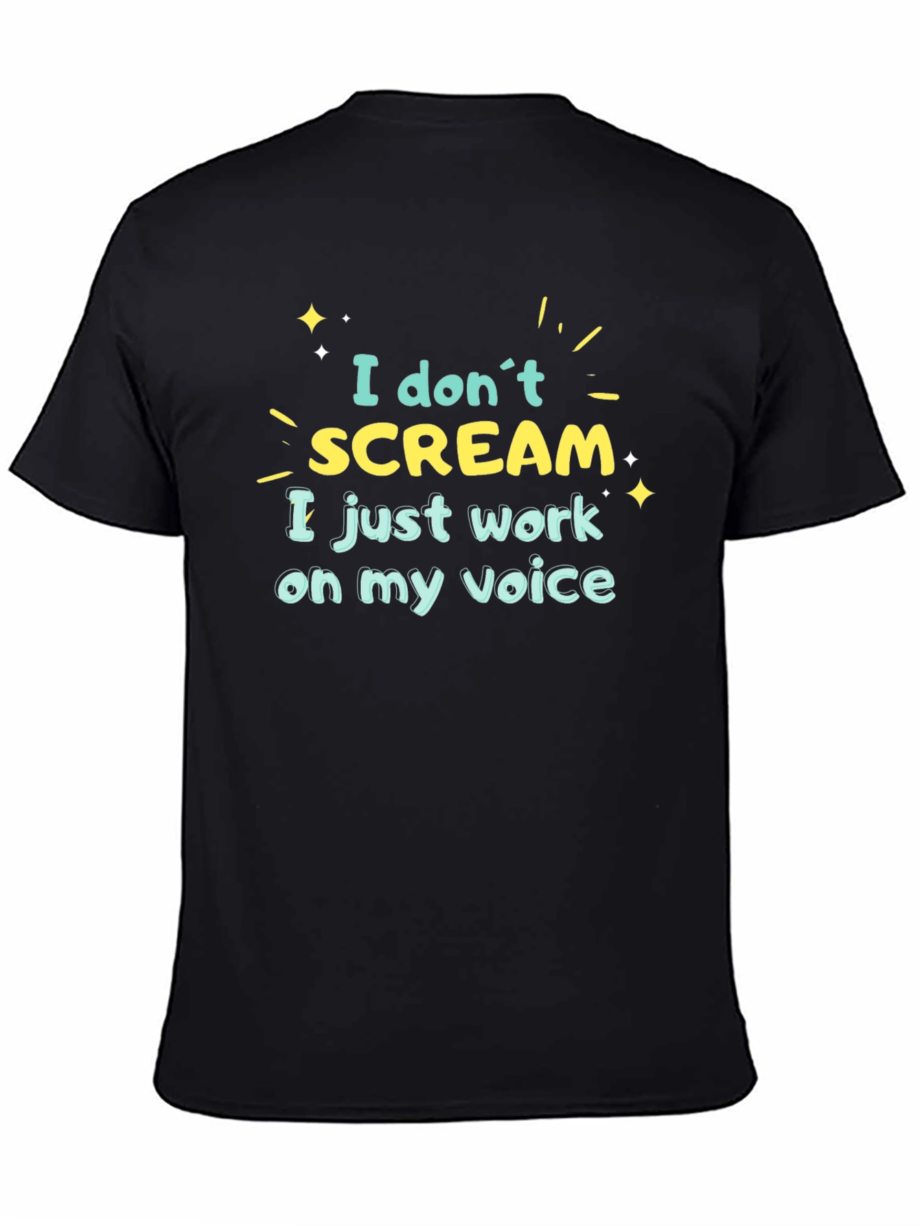 Black I Don't Scream Black Graphic T-Shirt view 4