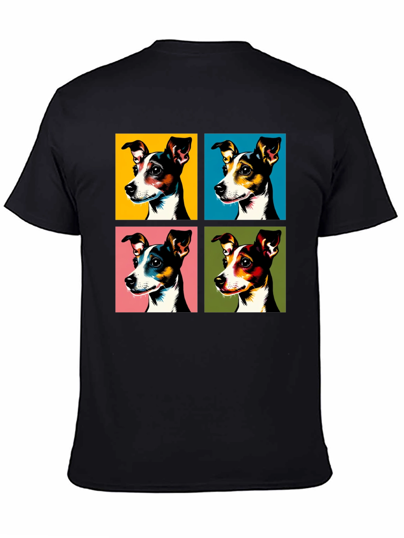 Black Pop Art Dog Graphic Tee - Stylish & Unique view 4