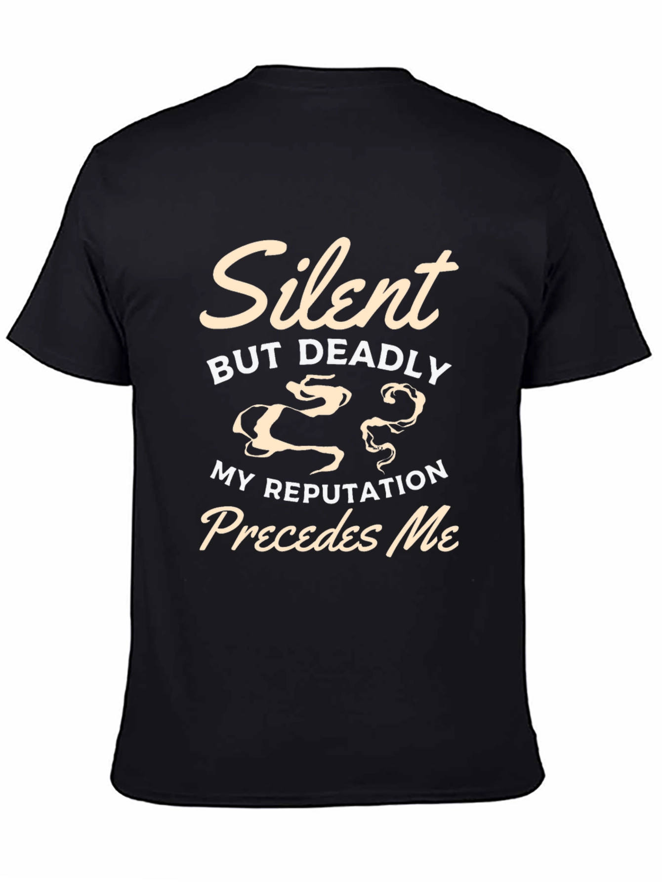 Black Silent But Deadly Funny Graphic T-Shirt view 4