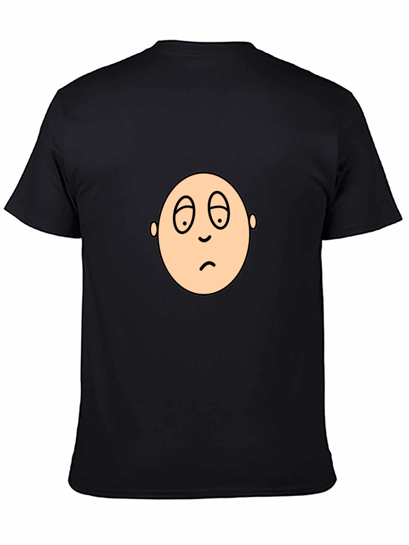 Black Sad Face Graphic Black T-Shirt view 4