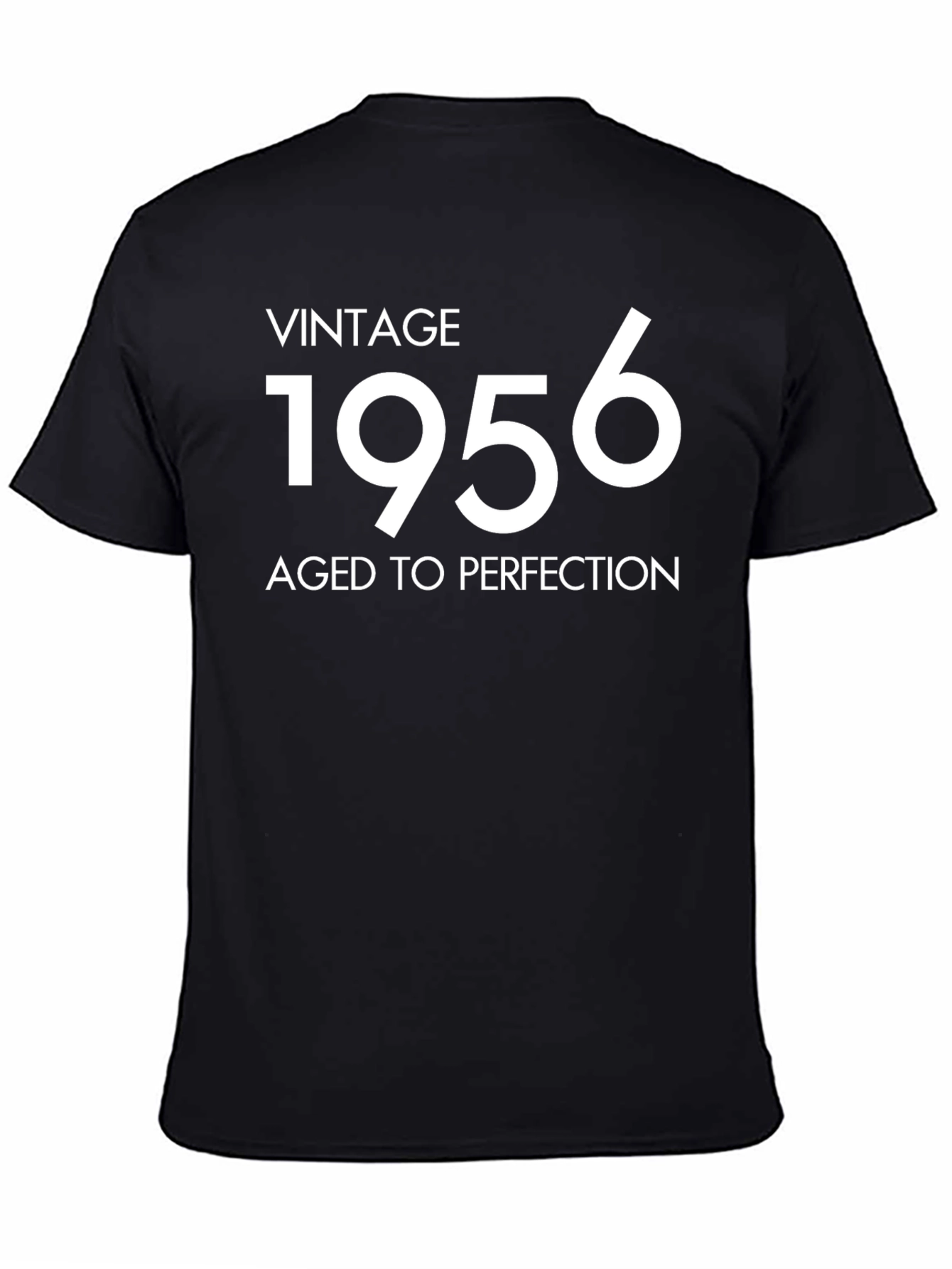 Black Vintage 1956 Aged to Perfection Black T-Shirt view 4
