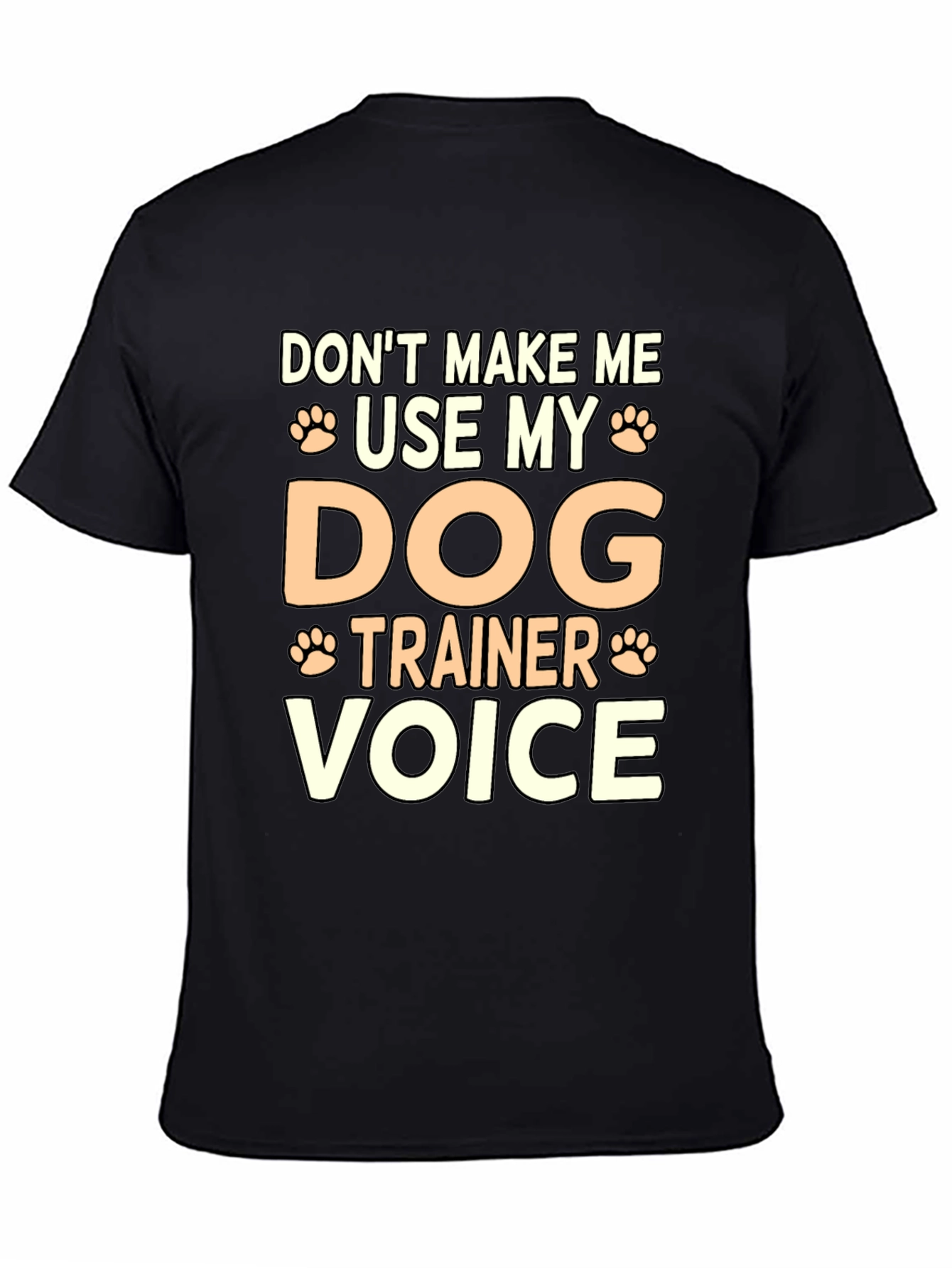 Black Dog Trainer Voice Graphic Tee - Funny Dog Lover Gift view 4