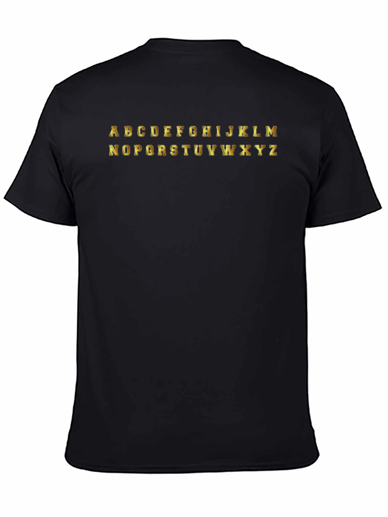 Black Alphabet Graphic Tee - Black Cotton T-Shirt view 4