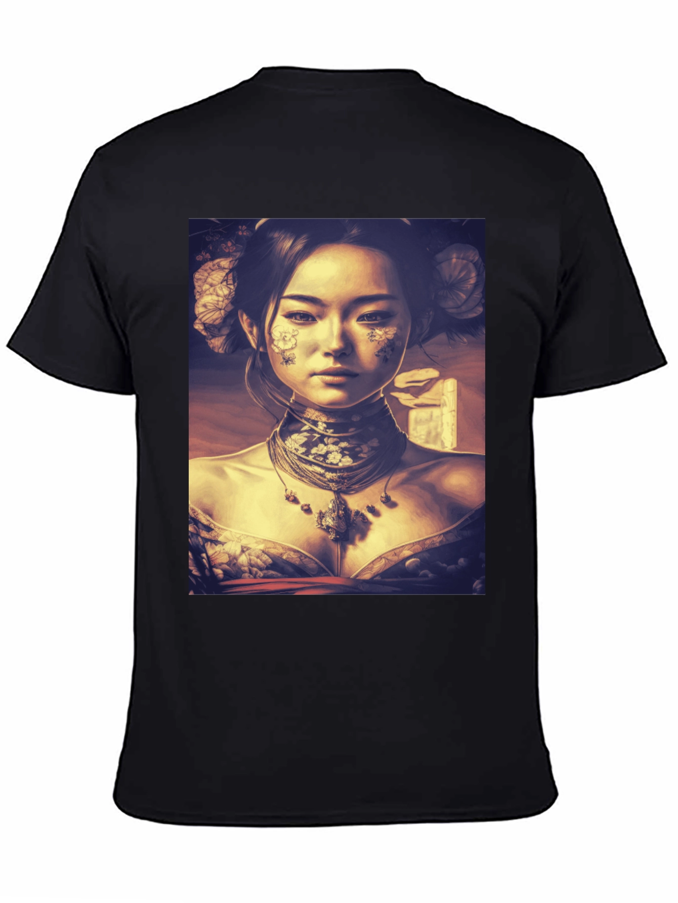 Black Asian Art Black T-Shirt view 4
