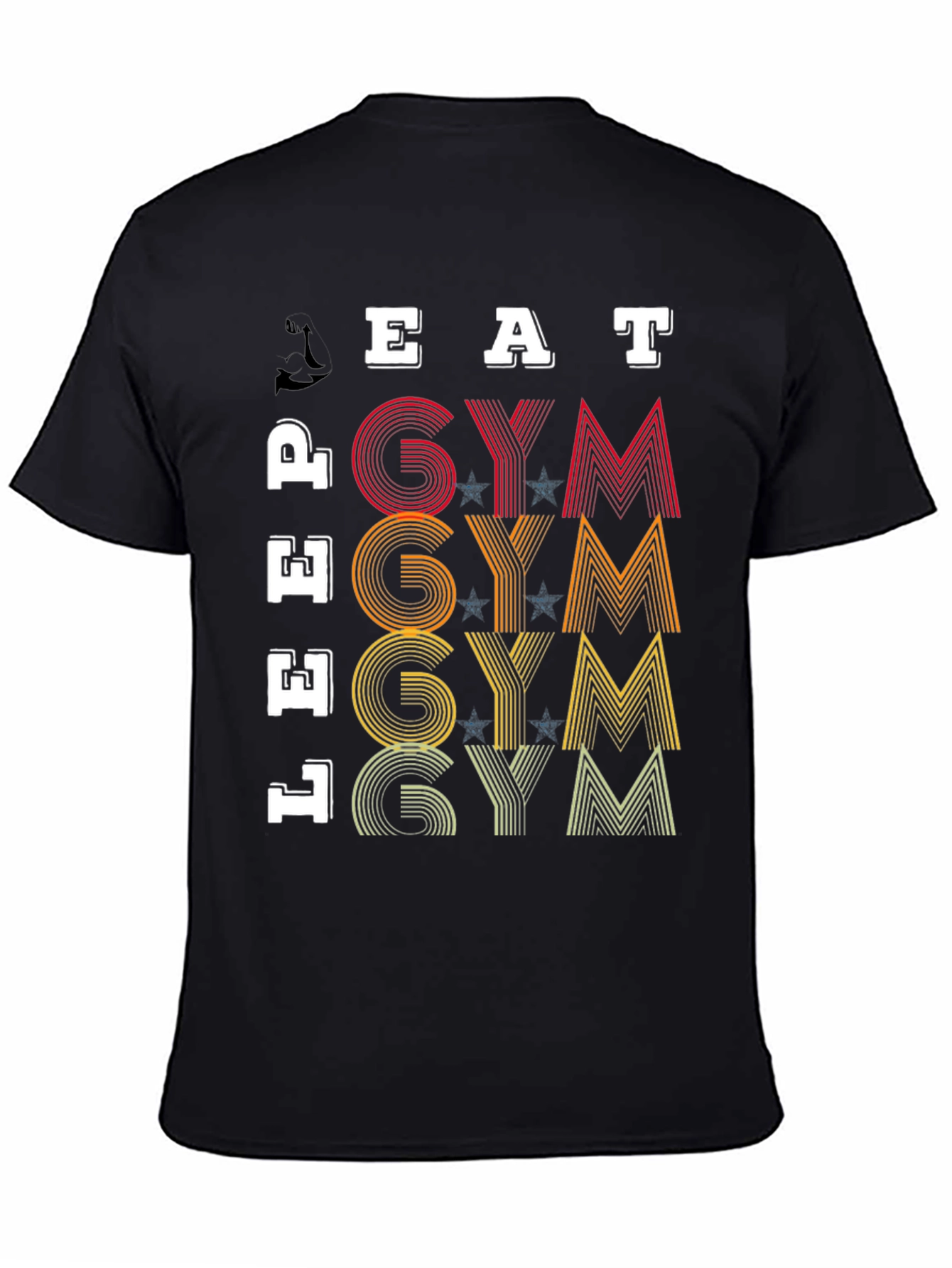 Black Eat, Lift, Gym T-Shirt - Fitness Motivation Tee view 4