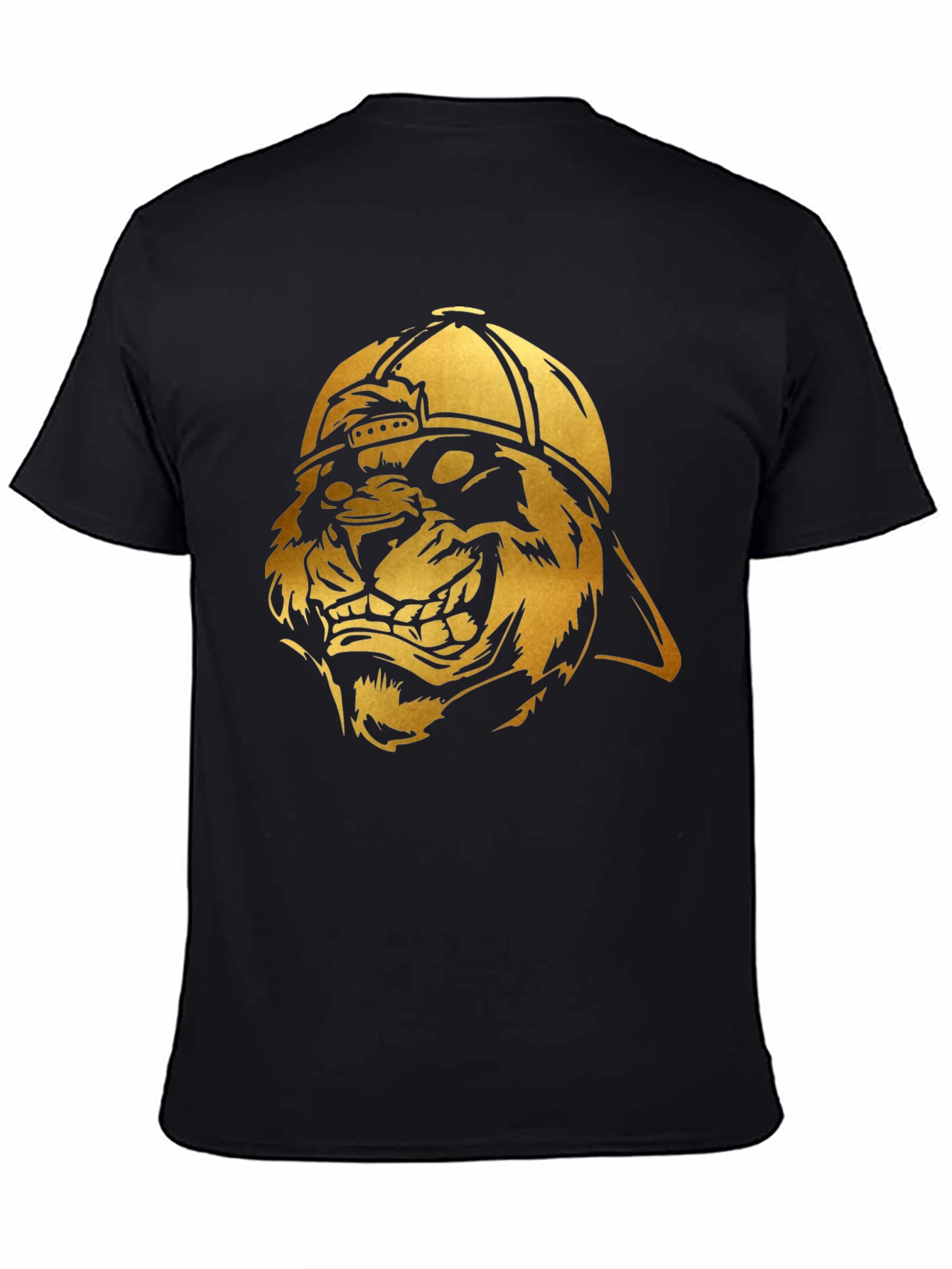 Black Urban Lion Graphic T-Shirt view 4