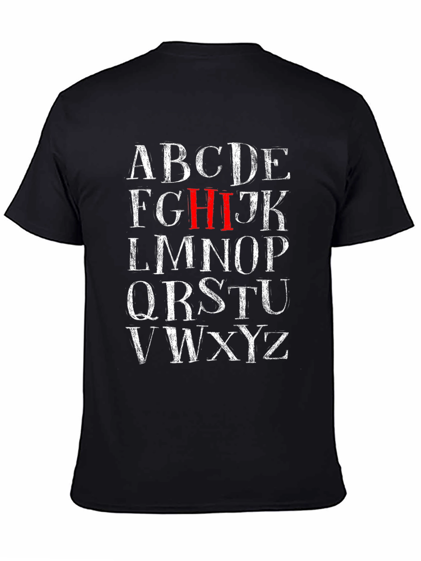 Black Alphabet Letter Graphic Print T-Shirt view 4