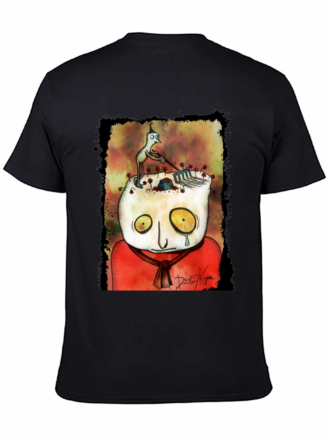 Black Unique Graphic Print T-Shirt - Abstract Art Tee view 4