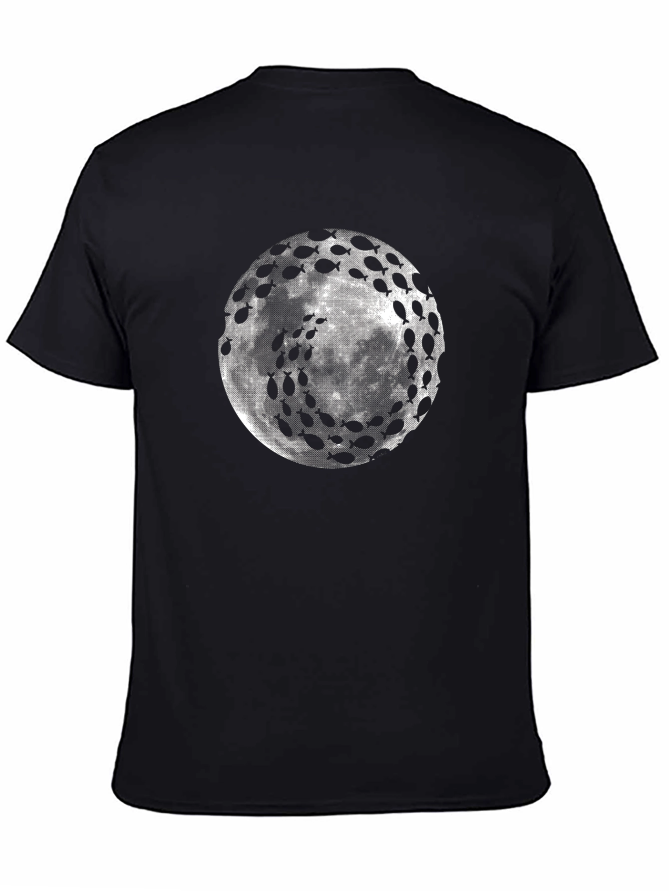 Black Fish Moon Graphic Tee - Unique Design view 4