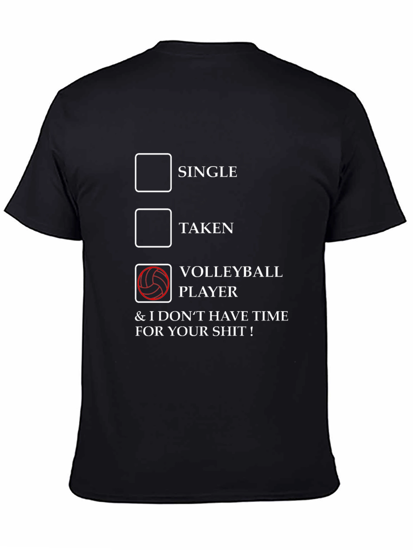 Black Volleyball Player Novelty Graphic T-Shirt view 4