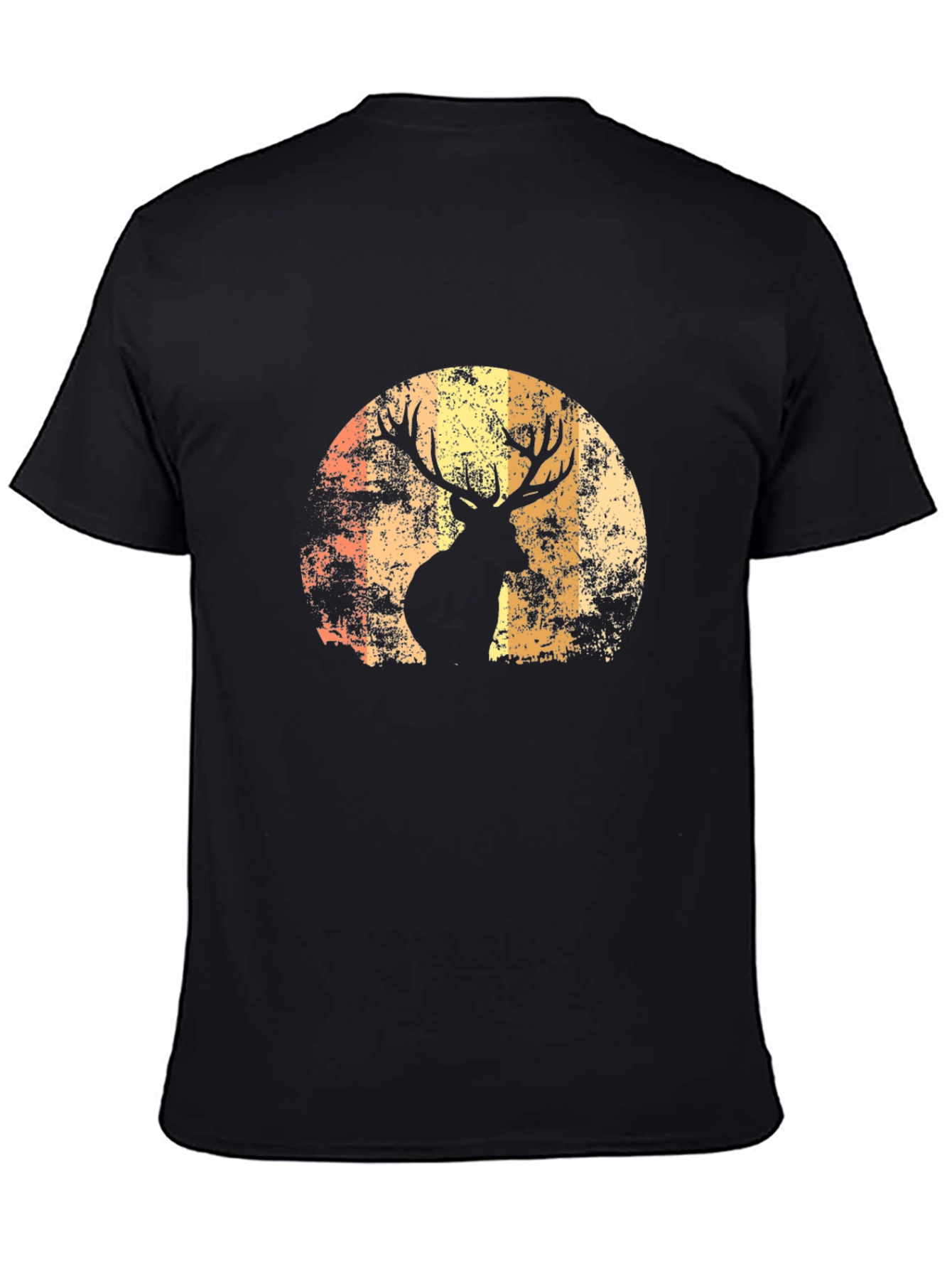Black Deer Silhouette Graphic Tee - Men's Black T-Shirt view 4